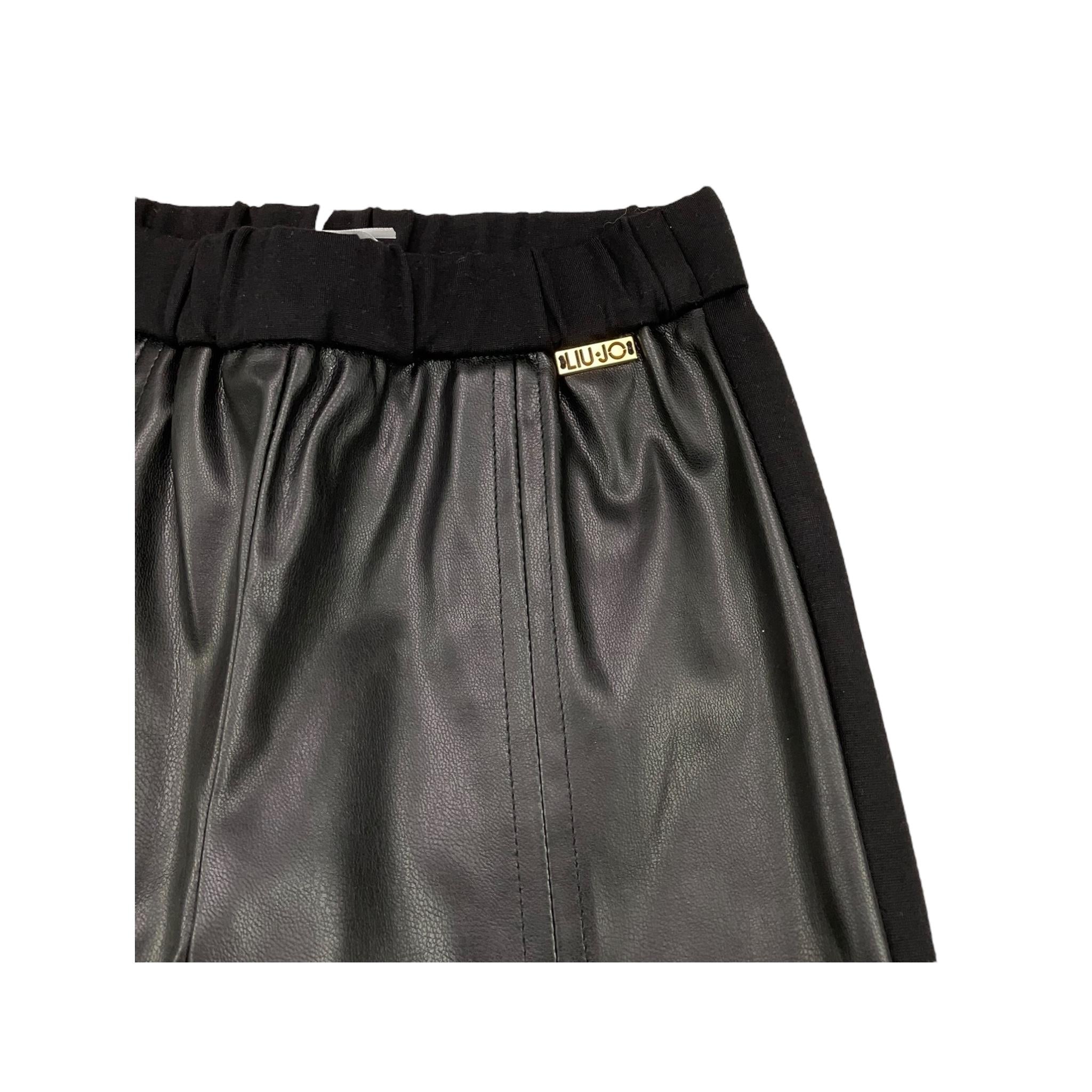 LIU JO pantalone tinta unita modello zampa in ecopelle Nero per Bambina KF4009X NERO LIU JO