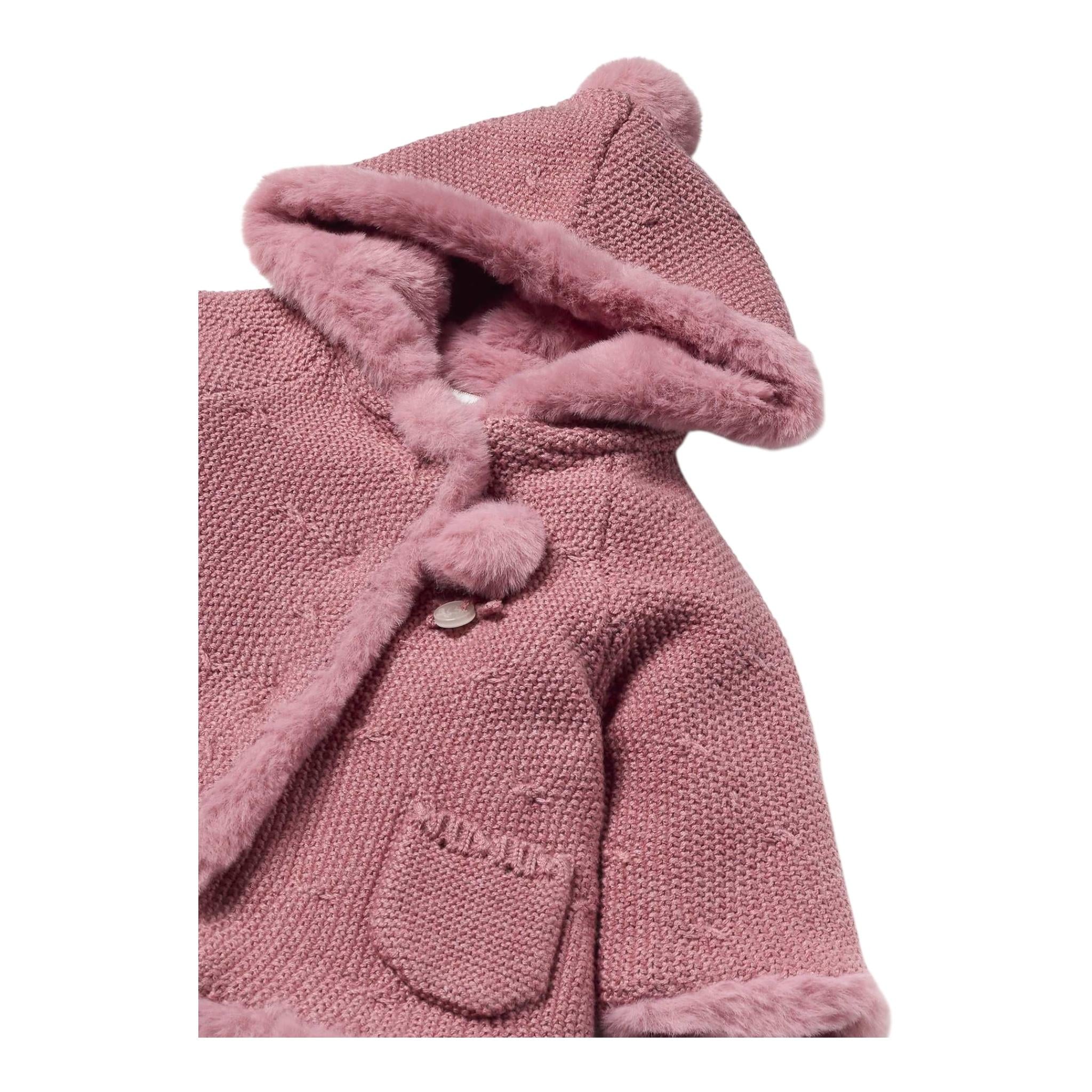 MAYORAL cappotto tinta unita modello con pelliccia e cappuccio Rosa per Neonata 2304X ROSA MAYORAL