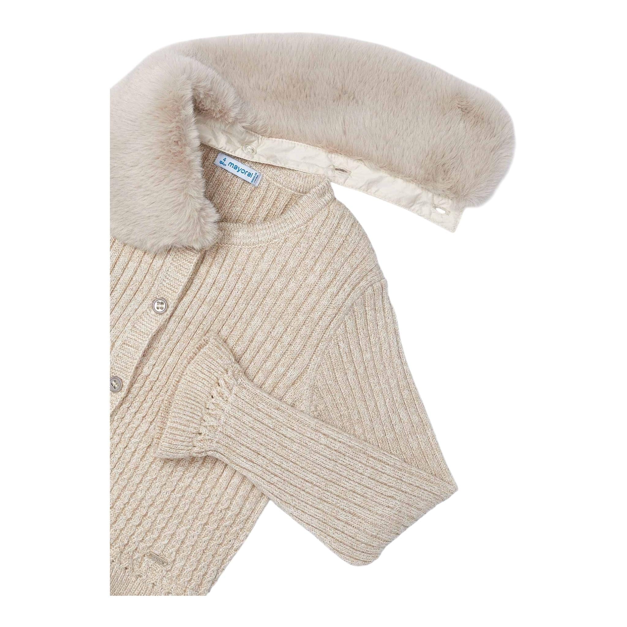 MAYORAL cardigan tinta unita con colletto rimovibile Beige per Neonata 4362NXX BEIGE MAYORAL