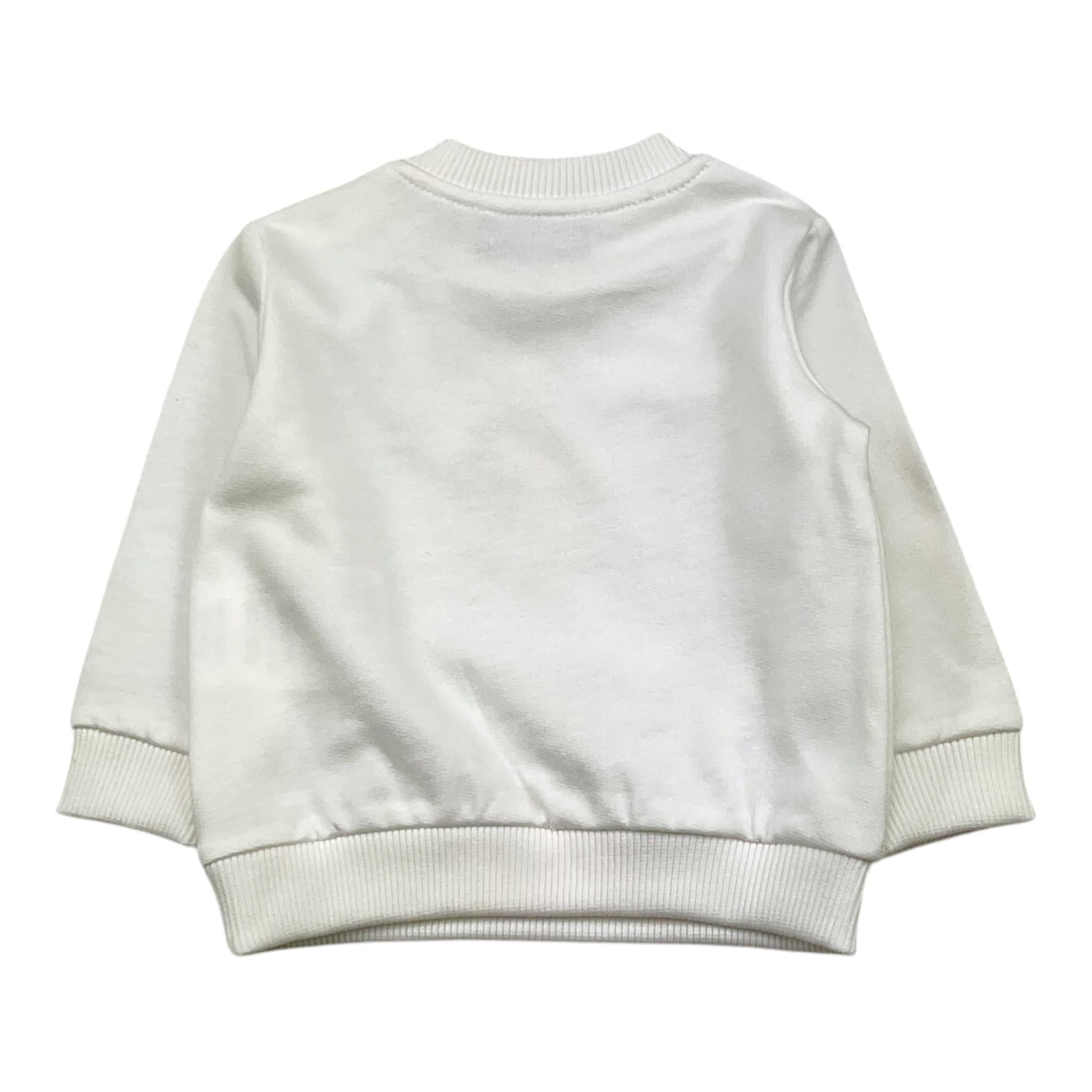 MOSCHINO felpa girocollo tinta unita con stampa Bianco per Neonato MMF060 BIANCO MOSCHINO