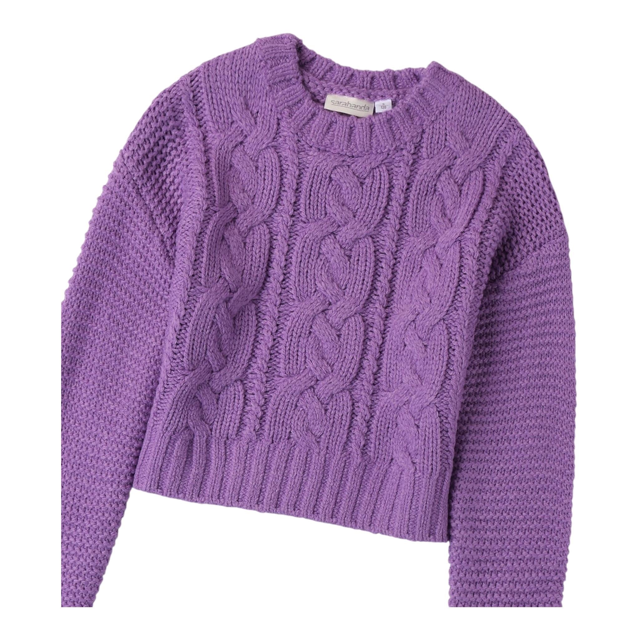 SARABANDA maglia tinta unita mezzo collo Viola per Bambina 0A777 VIOLA SARABANDA