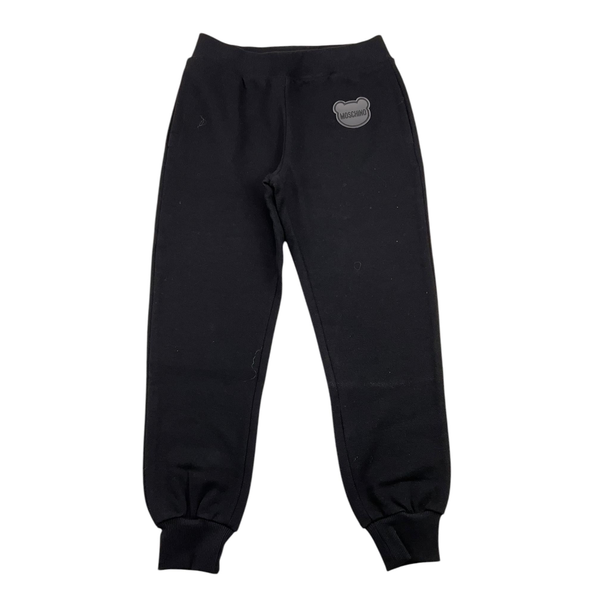 MOSCHINO pantalone tuta tinta unita con logo Nero per Bambino HUP085L NERO MOSCHINO