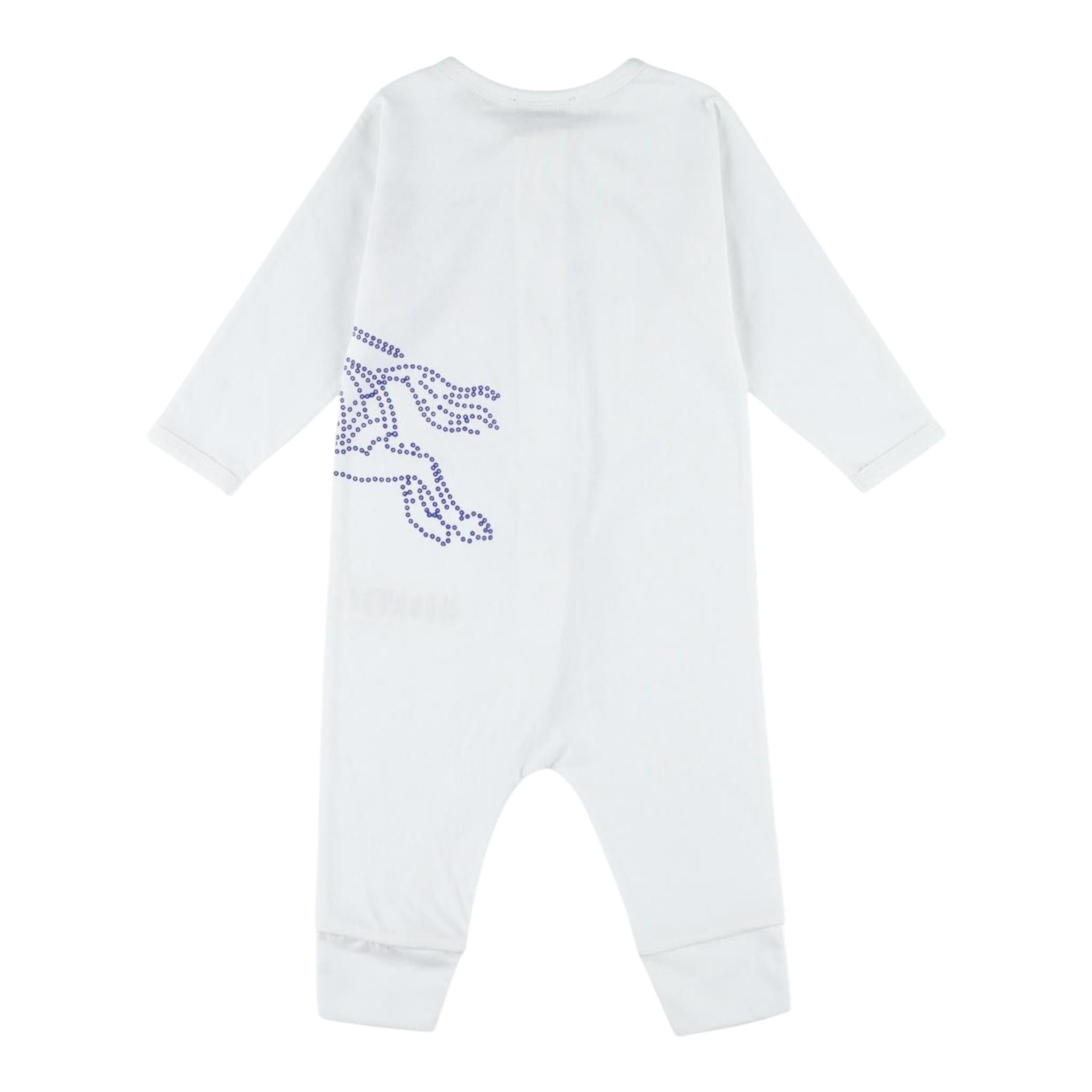 BURBERRY set tutina tinta unita manica lunga con bavetta Bianco per Neonato 8093020 BIANCO BURBERRY