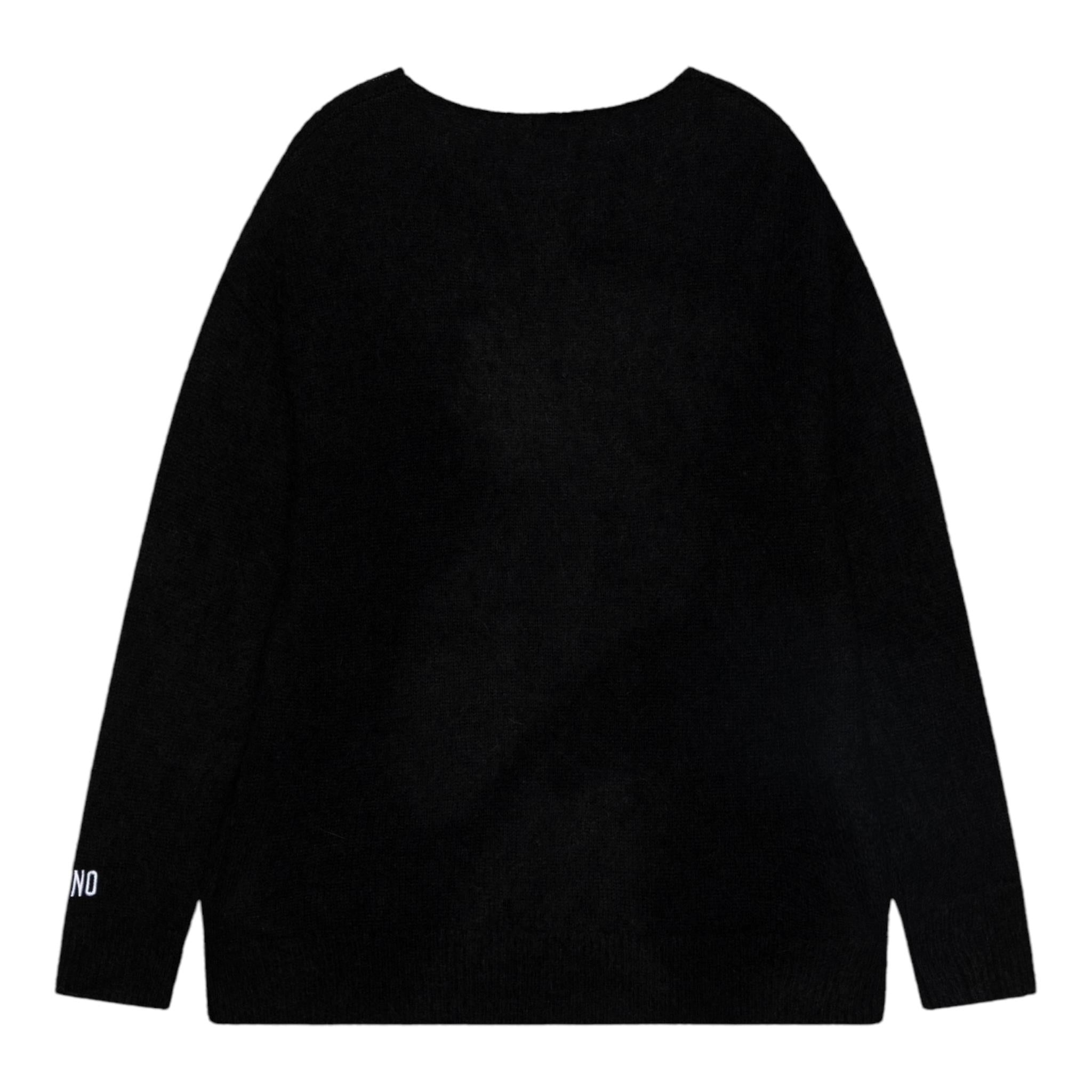 MOSCHINO maglia girocollo tinta unita con stampa in contrasto Nero per Bambina HDW027 NERO MOSCHINO