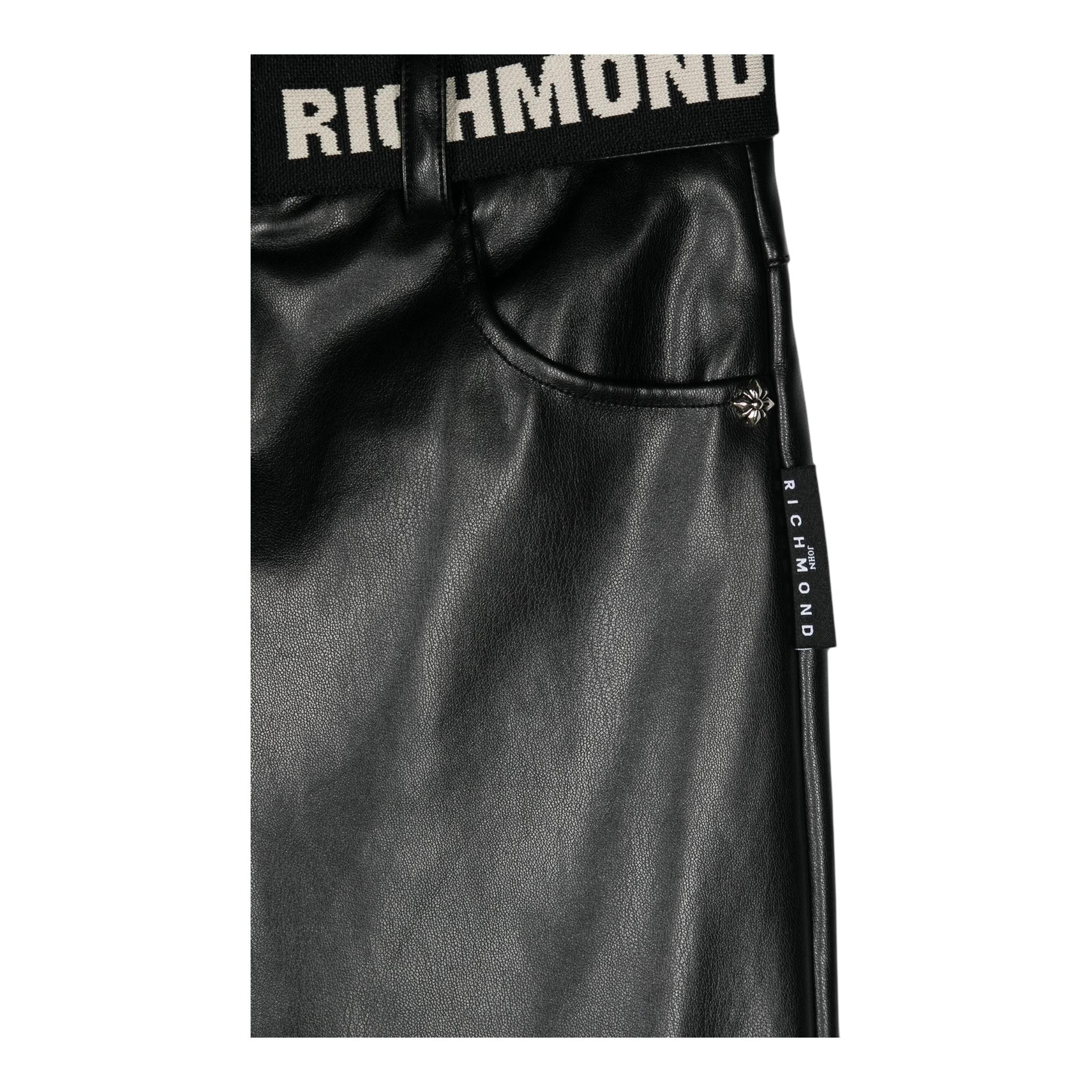 JOHN RICHMOND pantalone modello a palazzo in ecopelle con cintura Nero per Bambina RGA24021PAXX NERO JOHN RICHMOND