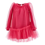 MONNALISA abito tinta unita con tulle Rosso per Bambina 17B903 ROSSO MONNALISA