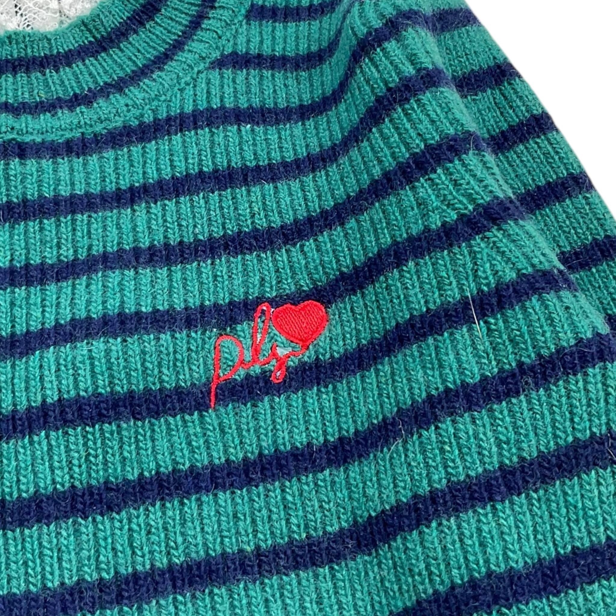 PHILOSOPHY maglioncino fantasia a righe con colletto ricamato Verde per Bambina PFMA043X VERDE PHILOSOPHY