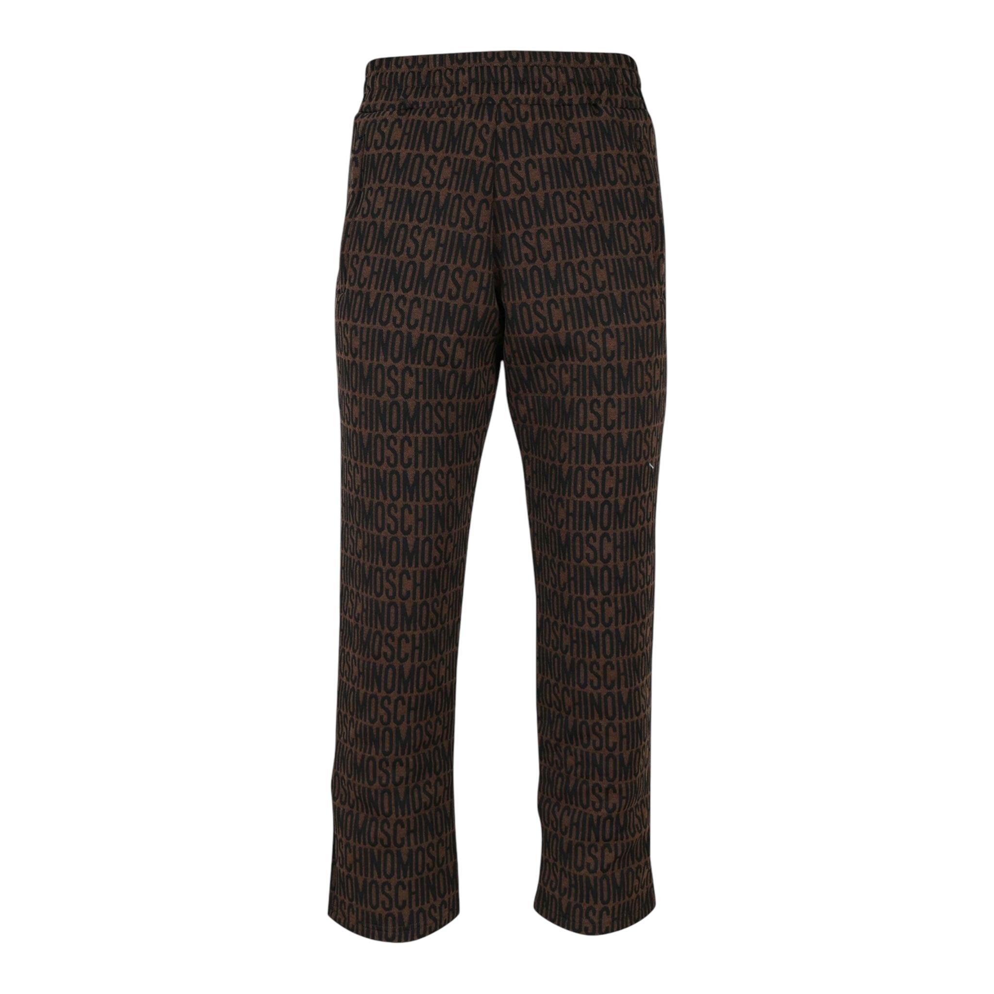 MOSCHINO pantalone tinta unita con stampe moschino Marrone per Bambino HUP07S MARRONE MOSCHINO