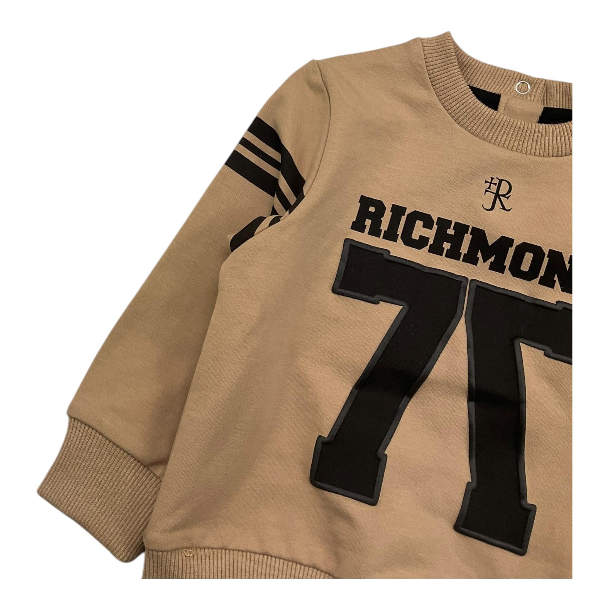 JOHN RICHMOND felpa chiusa girocollo tinta unita cn stampe in contrasto Beige per Neonato RIA25051FE BEIGE JOHN RICHMOND