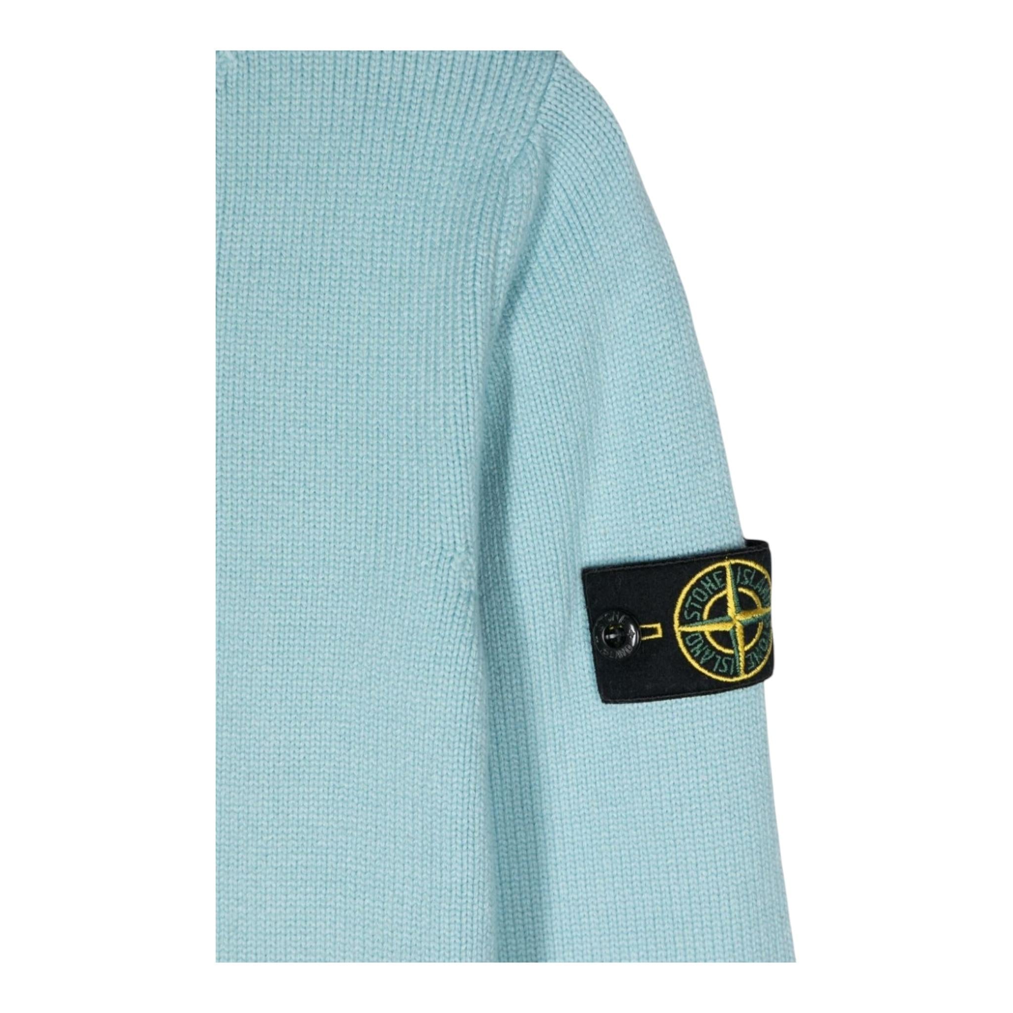 STONE ISLAND maglia tinta unita girocollo ton logo Azzurro per Neonato 8116515A2N AZZURRO STONE ISLAND