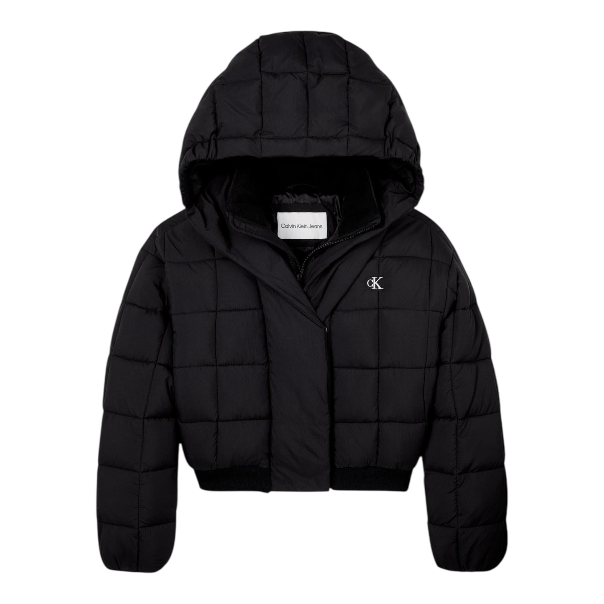 CALVIN KLEIN giubbino tinta unita modello crop Nero per Bambina IG0IG02595 NERO CALVIN KLEIN
