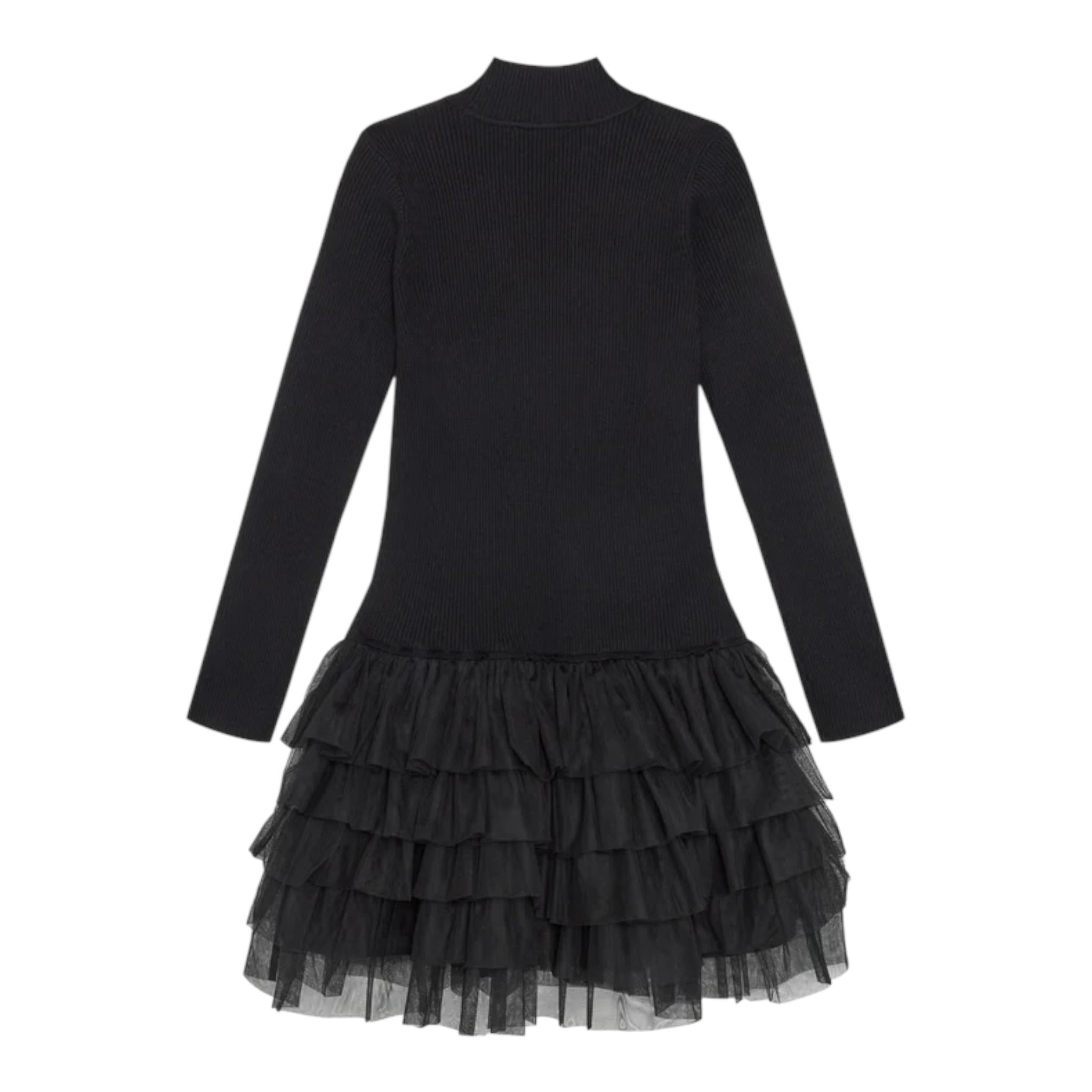 TWINSET abito tinta unita con tulle Nero per Bambina 242GJ3121XX NERO TWINSET