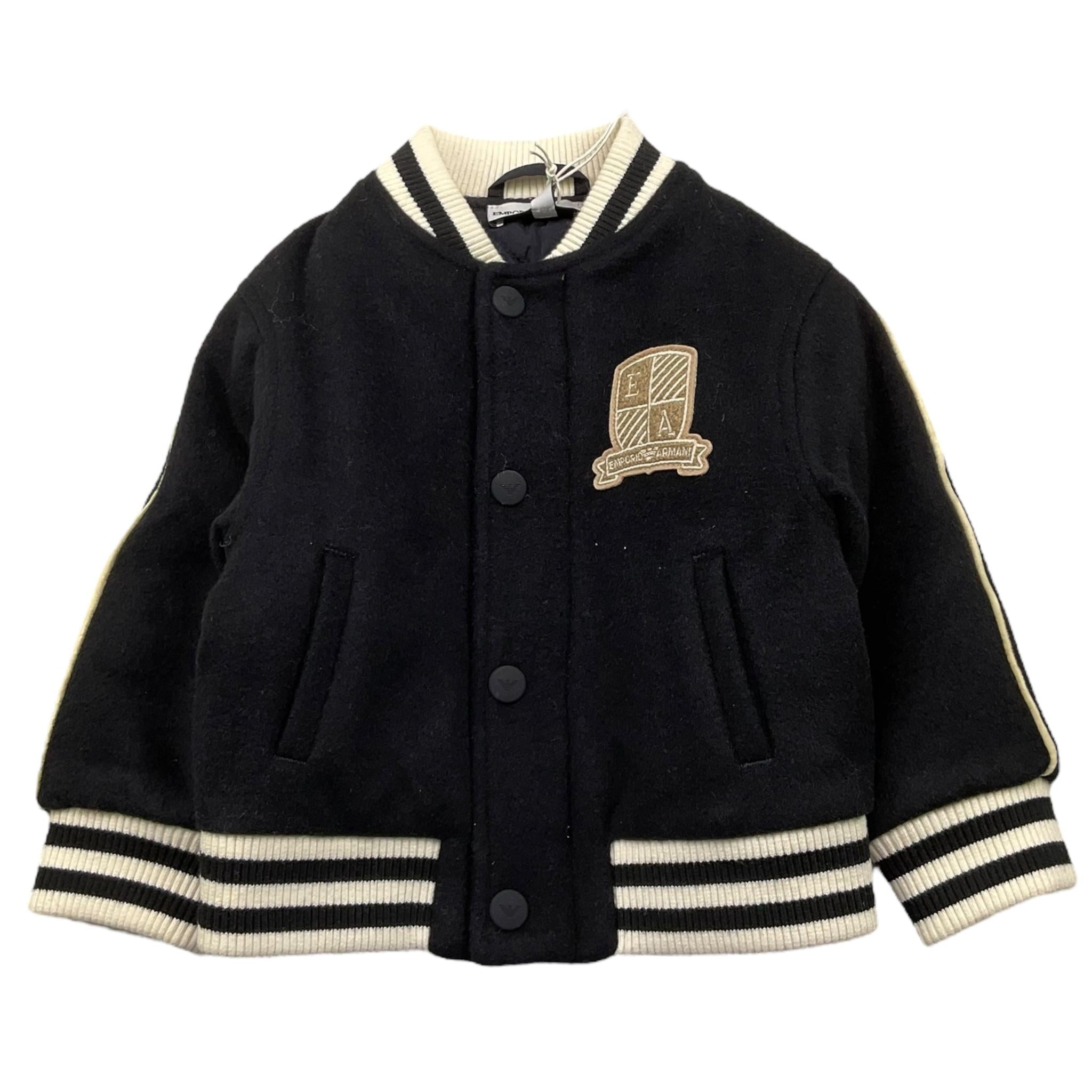 EMPORIO ARMANI giubbino tinta unita modello college Nero per Neonato 6DHBJ7 NERO EMPORIO ARMANI