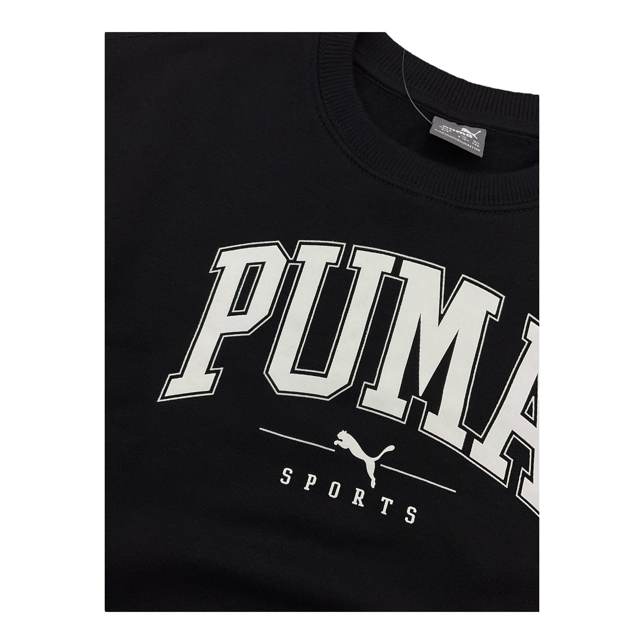 PUMA felpa tinta unita con cappuccio e stampa logo Nero per Bambino 682774 NERO PUMA