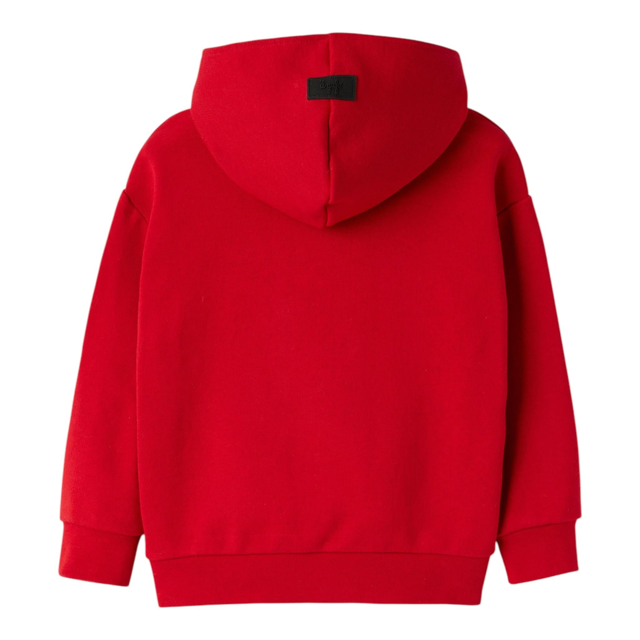 IL GUFO felpa chiusa cn cappuccio tinta unita cn stampa Rosso per Neonato A24MF292M0116 ROSSO IL GUFO