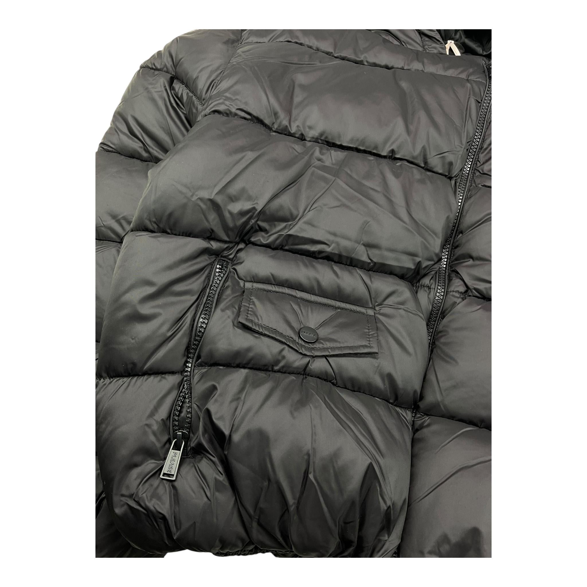 PLEASE giubbino tinta unita con cappuccio Nero per Bambina JE02160G66 NERO PLEASE