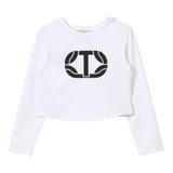 TWINSET shirt girocollo tinta unita con stampa Bianco per Bambina 242GJ2032XXX BIANCO TWINSET