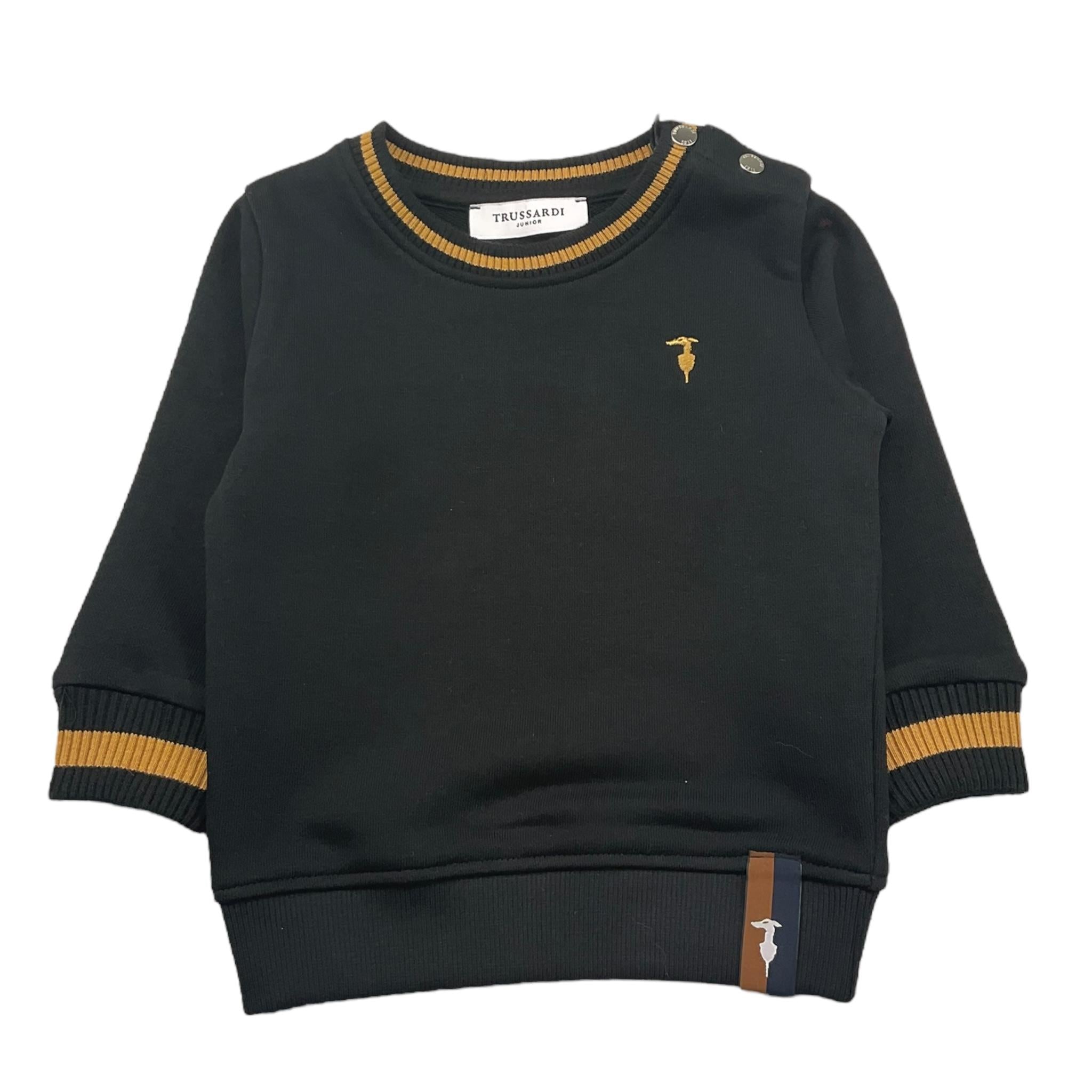 TRUSSARDI felpa chiusa girocollo tinta unita Nero per Neonato TIA25080FE NERO TRUSSARDI