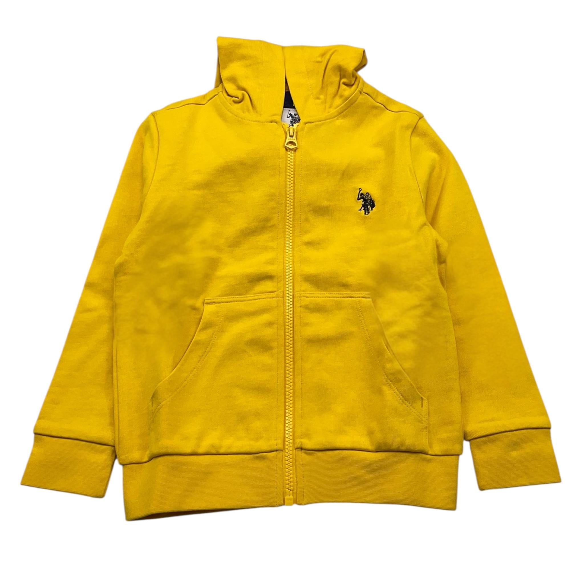 U.S. POLO ASSN felpa con zip e cappuccio tinta unita Giallo per Bambino US40562 GIALLO U.S. POLO ASSN