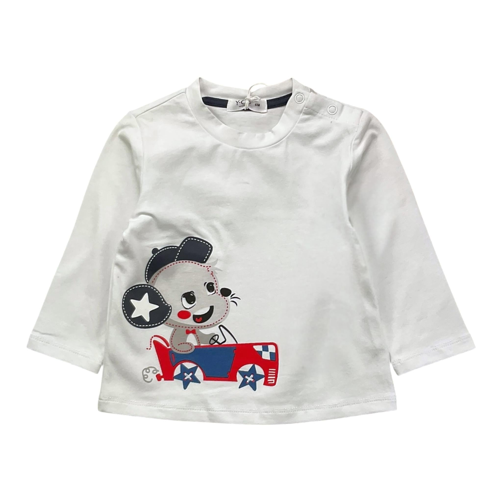 Y-CLU shirt girocollo tinta unita con stampa Bianco per Neonato BYN7695 BIANCO Y-CLU