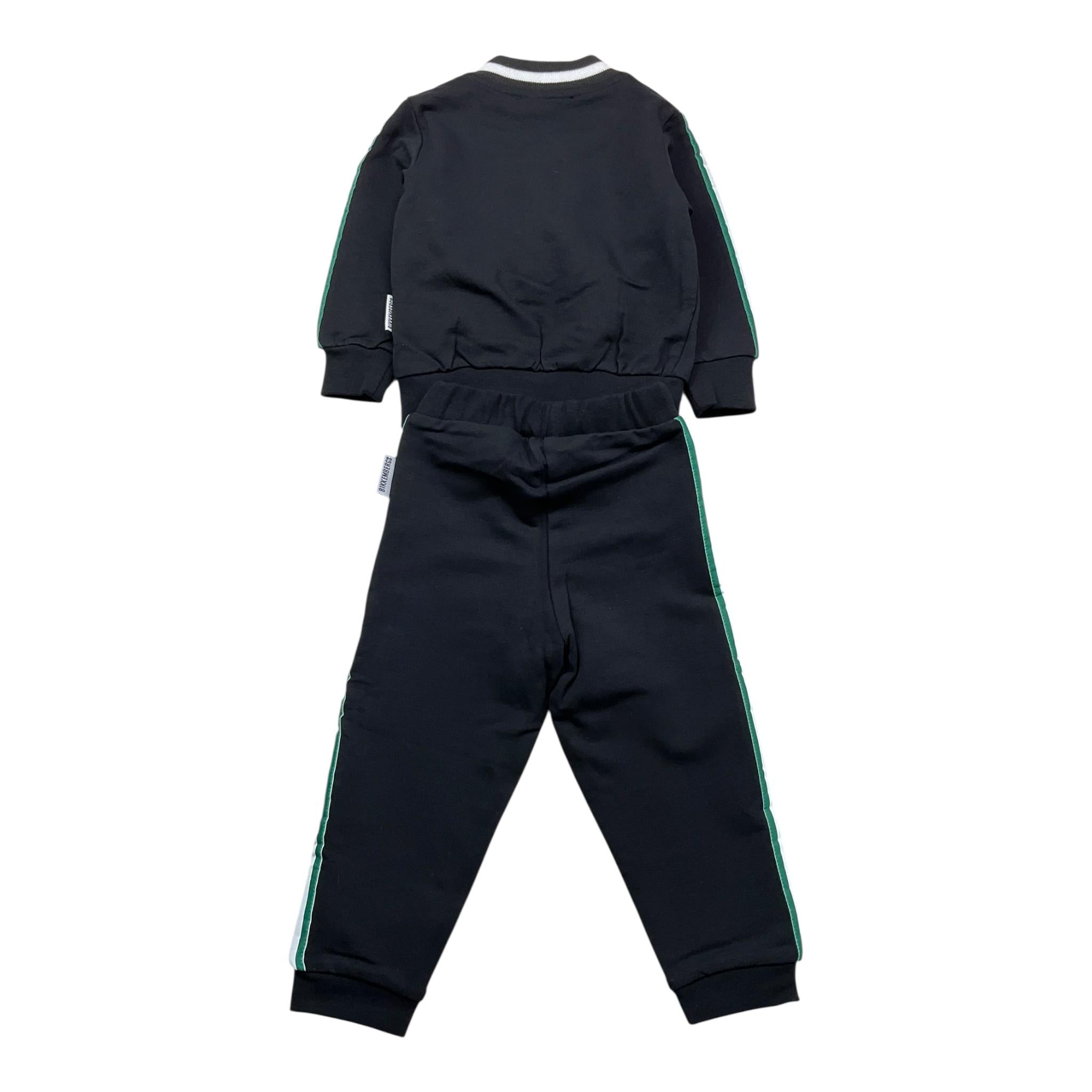 BiKKEMBERGS completo 2pz tinta unita con felpa-pantalone Nero per Neonato BK2918 NERO BiKKEMBERGS