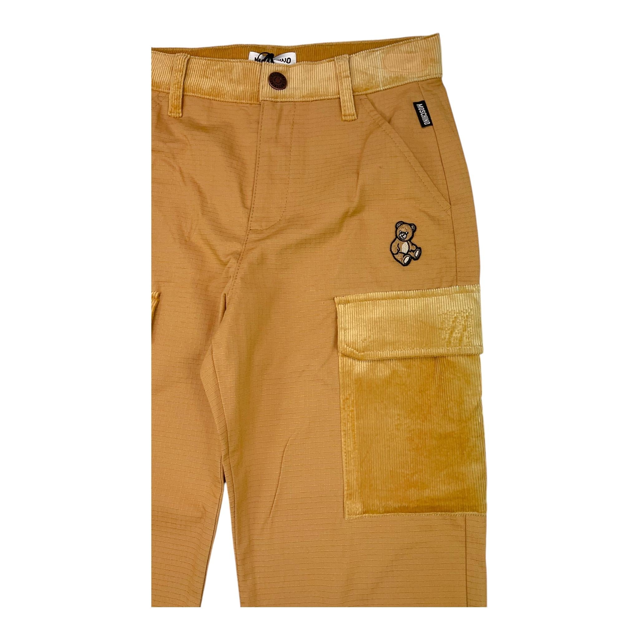 MOSCHINO pantalone tinta unita con girovita regolabile Cammello per Bambino HUP08M CAMMELLO MOSCHINO