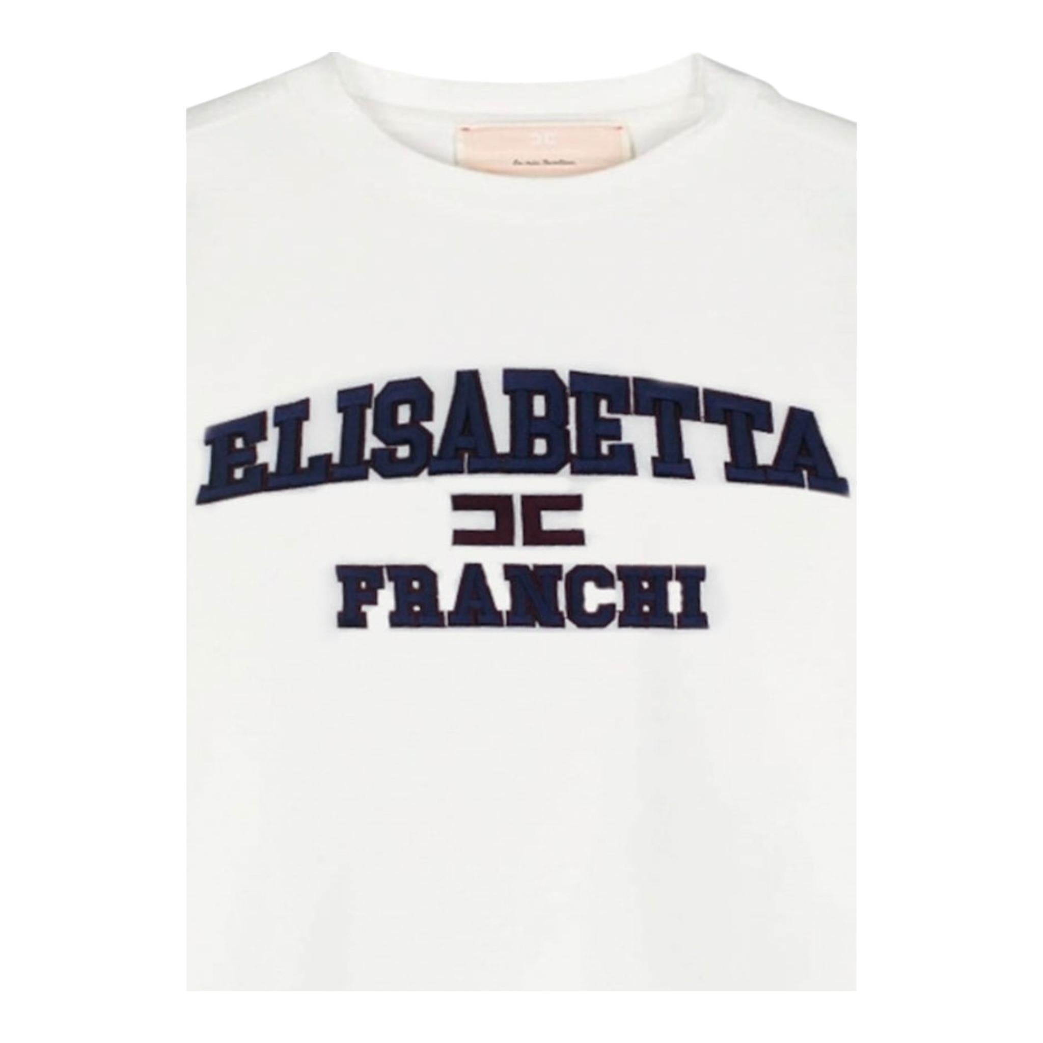 ELISABETTA FRANCHI t-shirt girocollo tinta unita con stampa Bianco per Bambina EFTS220 BIANCO ELISABETTA FRANCHI