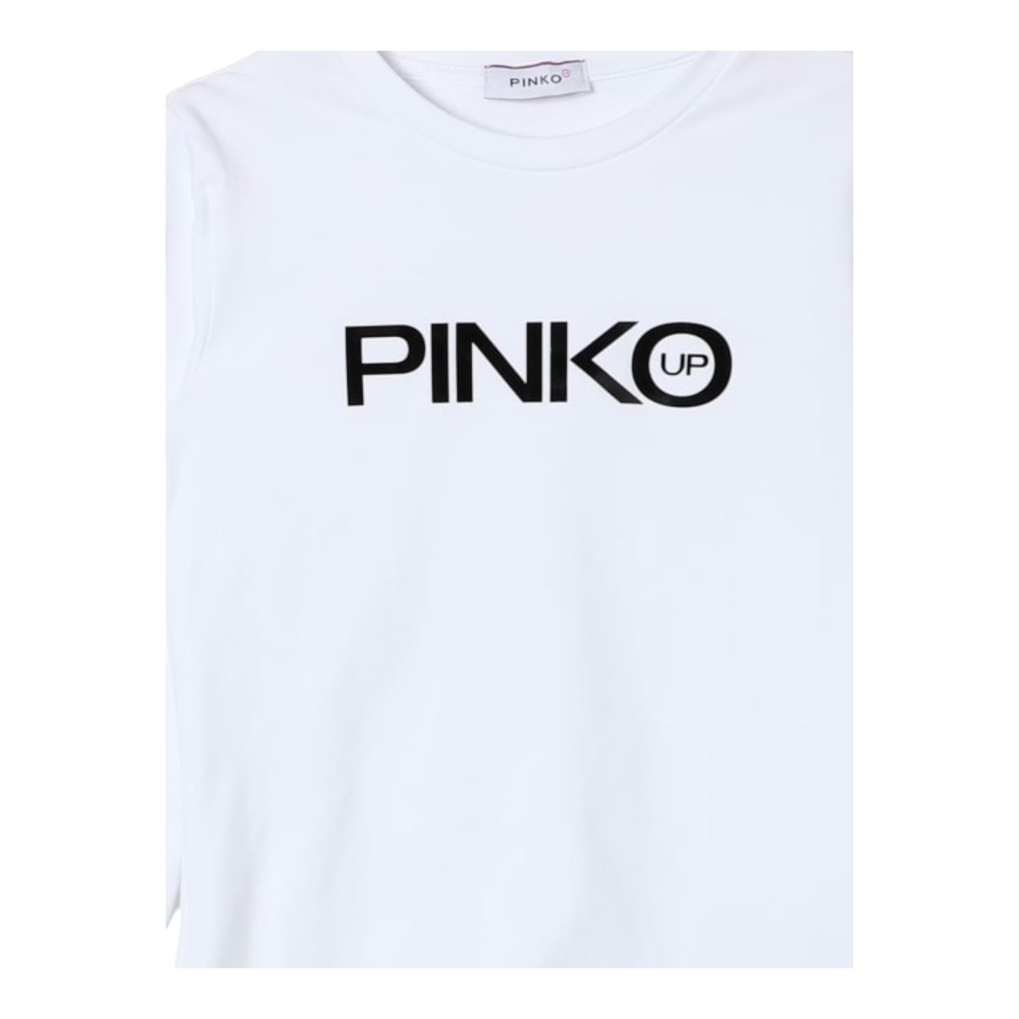 PINKO shirt girocollo tinta unita con stampa Bianco per Bambina F4PIBGTH204 BIANCO PINKO