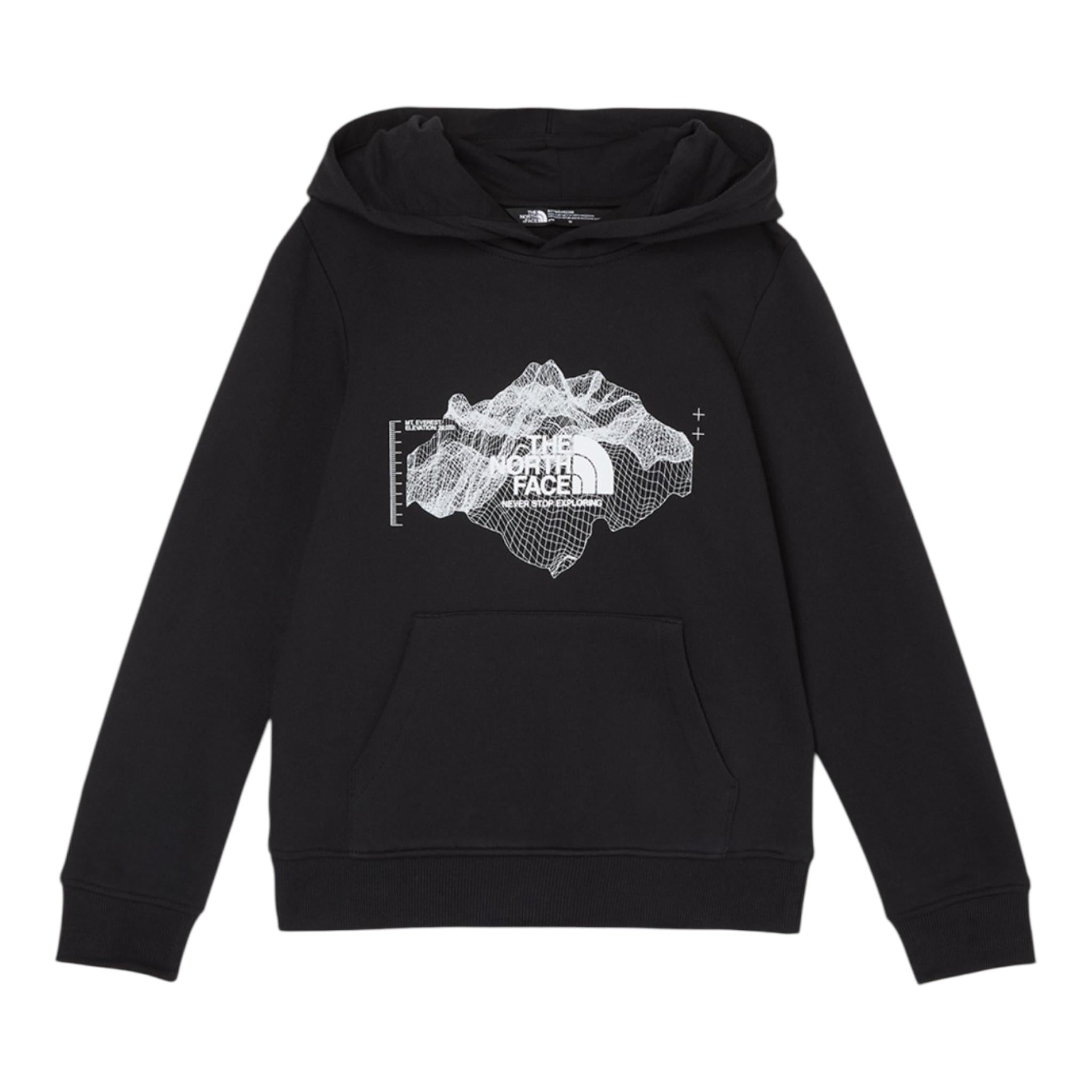 THE NORTH FACE felpa chiusa con cappuccio tinta unita con logo Nero per Bambino NF0A89HJJK31L NERO THE NORTH FACE