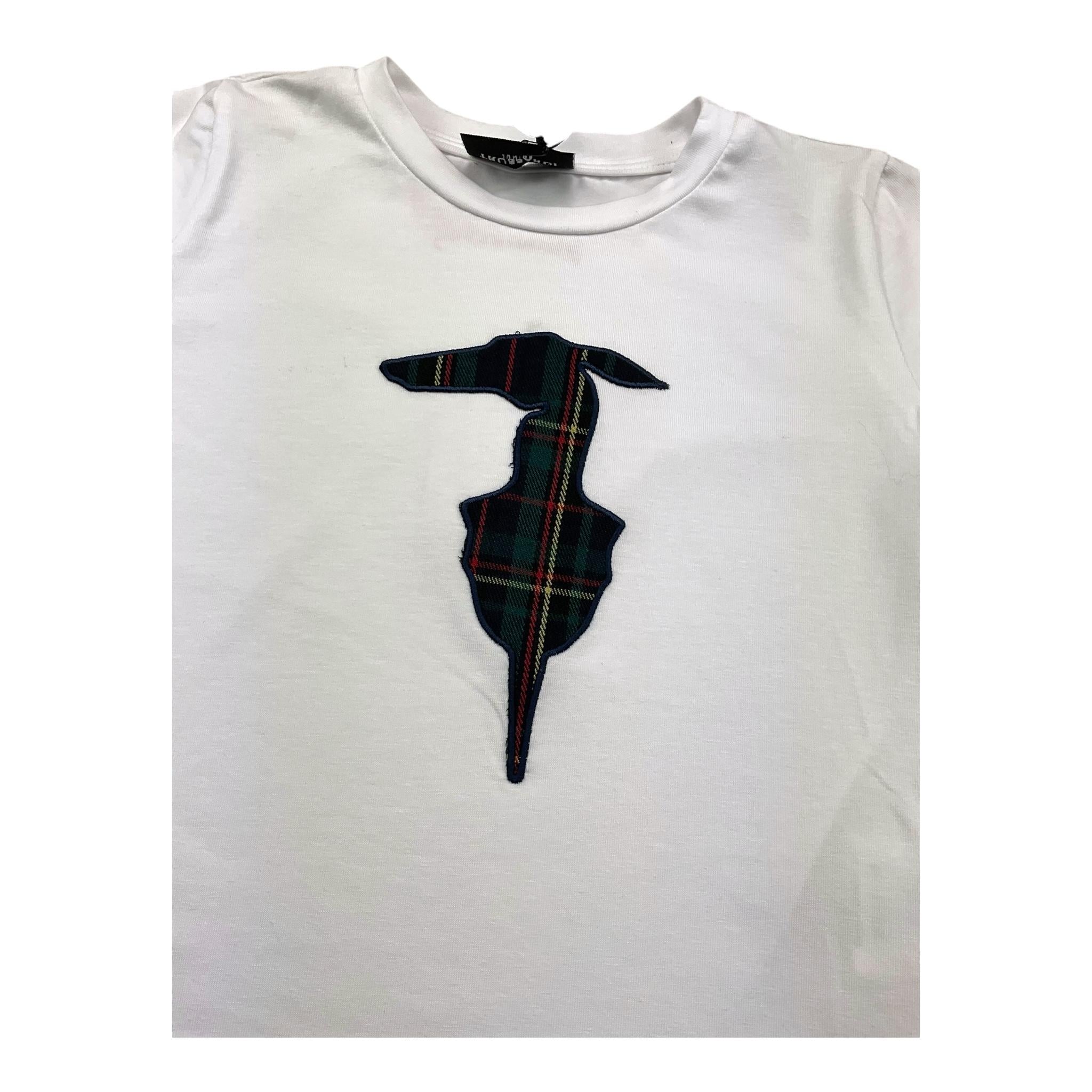 TRUSSARDI t-shirt girocollo tinta unita con logo Bianco per Bambina TGA25067TS BIANCO TRUSSARDI