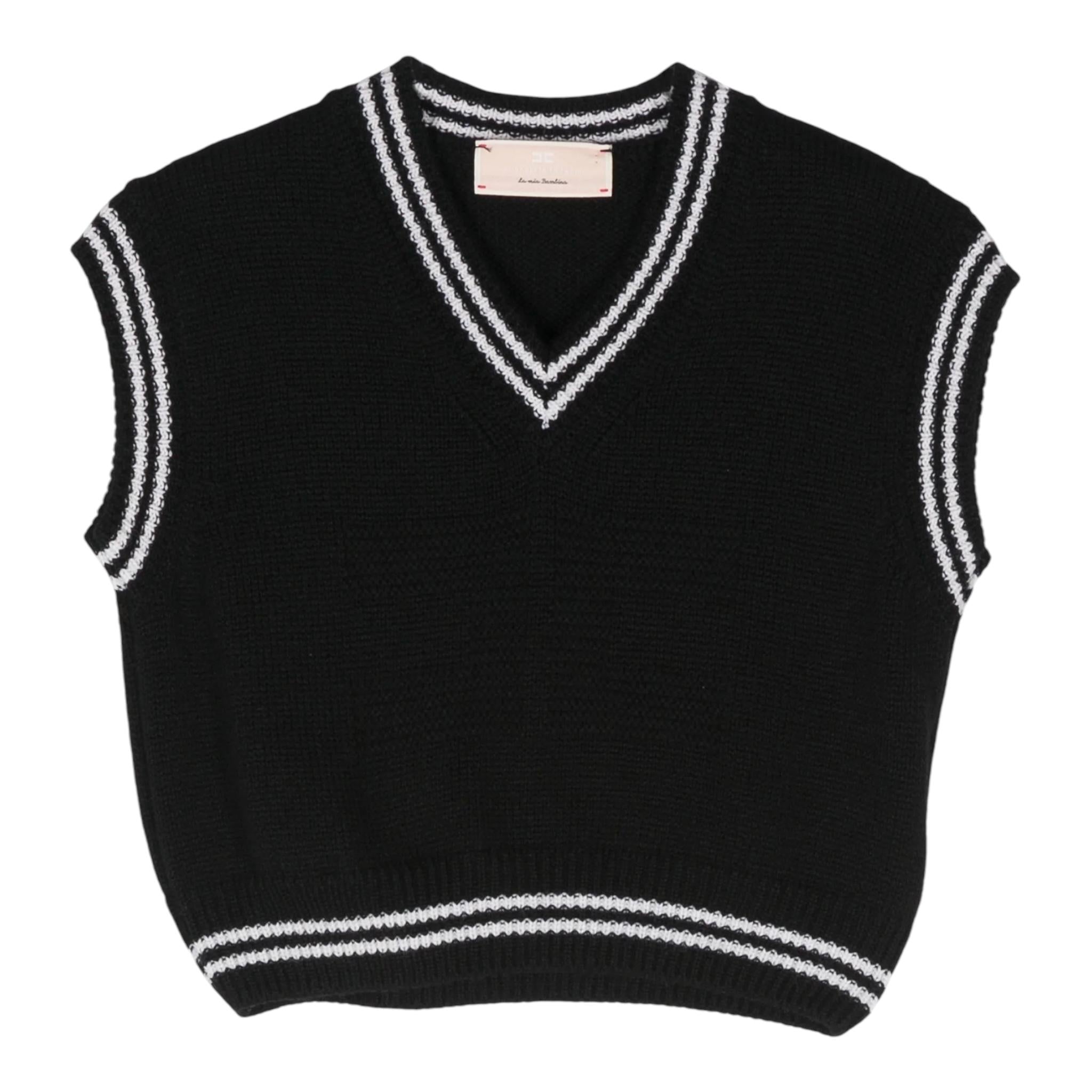ELISABETTA FRANCHI gilet in maglia scollo a v tinta unita Nero per Bambina EFMA153 NERO ELISABETTA FRANCHI
