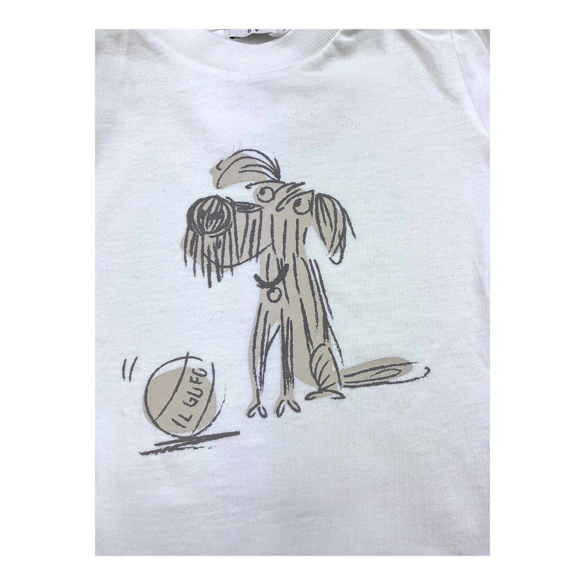 IL GUFO shirt girocollo tinta unita con stampa in contrast Bianco per Neonato A24TA357MF002 BIANCO IL GUFO