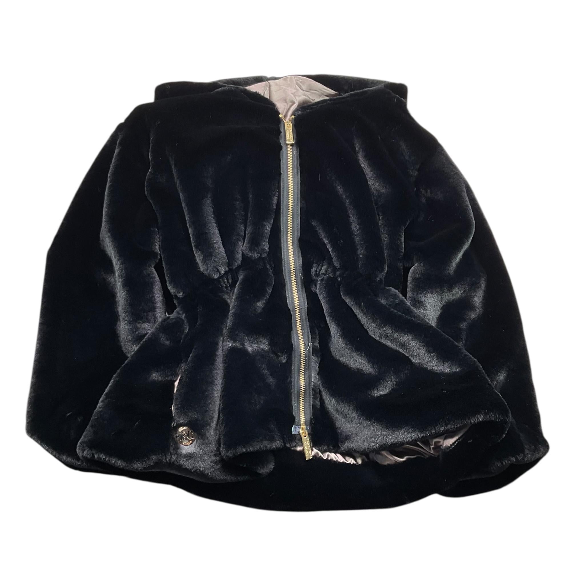 FRANCESCA CONOCI pelliccia tinta unita con zip e cappuccio Nero per Bambina 2728 NERO FRANCESCA CONOCI