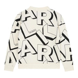 KARL LAGERFELD felpa chiusa girocollo tinta unita con stampe in contrasto Panna per Bambino Z30251 PANNA KARL LAGERFELD