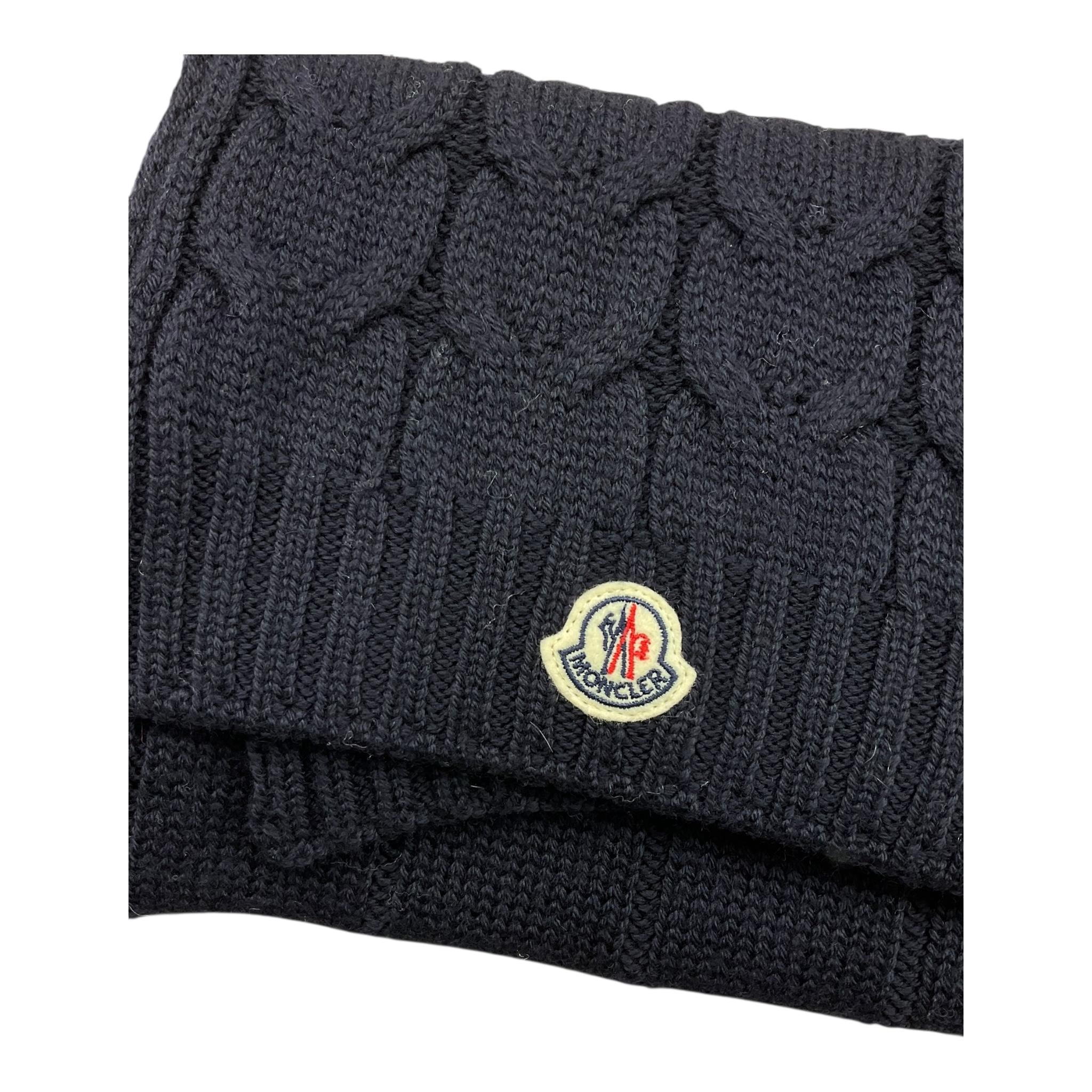 MONCLER sciarpa tinta unita cn logo Blu per Bambino 3C7002004 BLU MONCLER