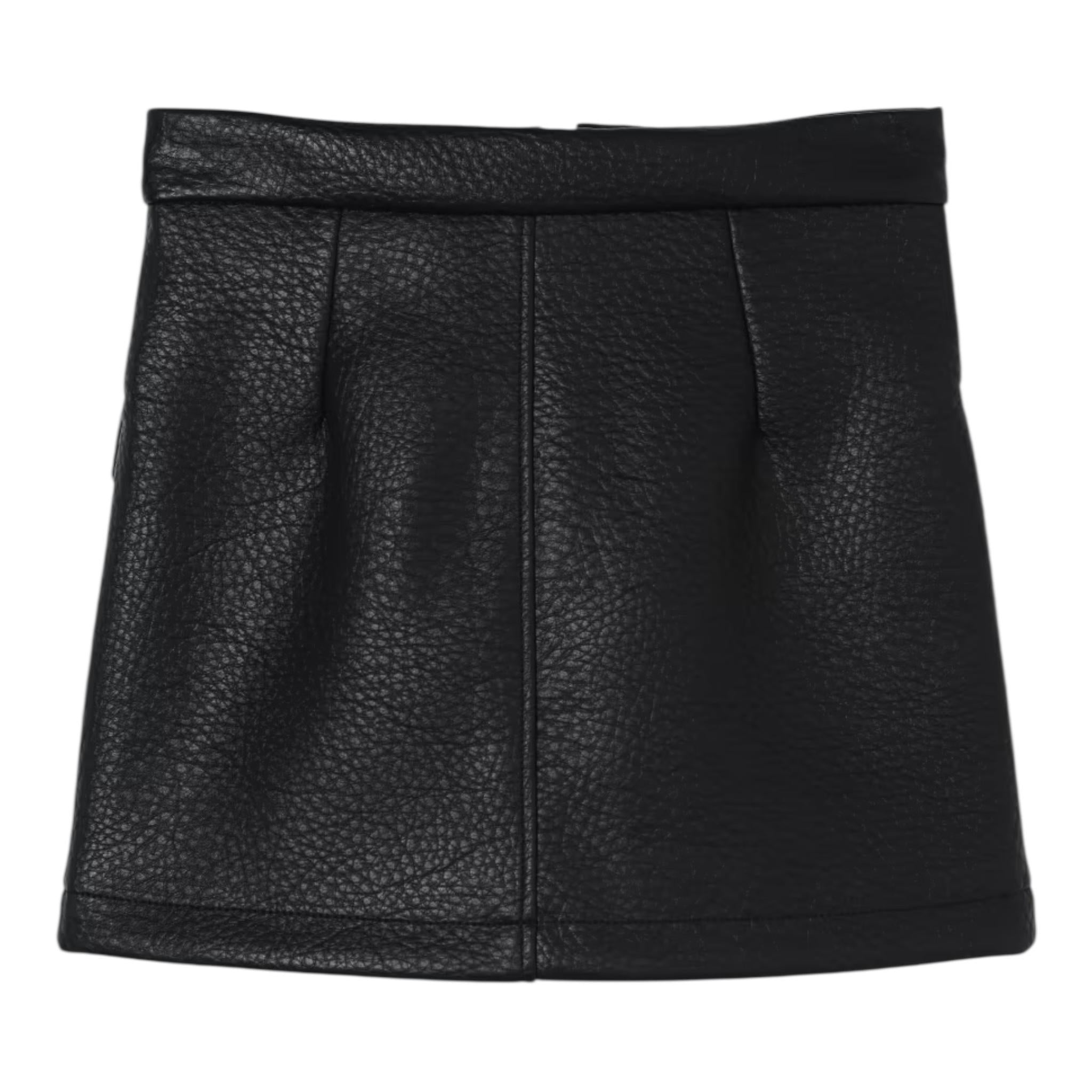 ELISABETTA FRANCHI gonna tinta unita in ecopelle Nero per Bambina EFG169 NERO ELISABETTA FRANCHI