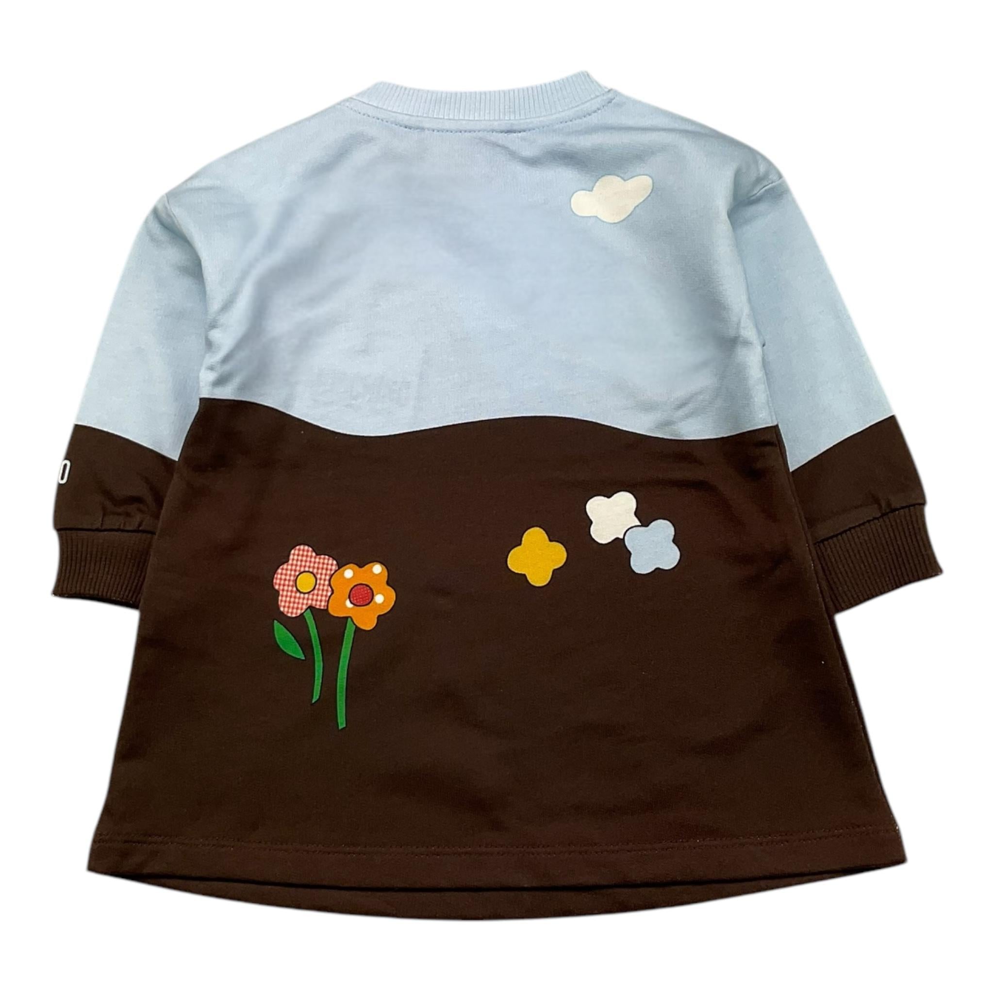 MOSCHINO abito bicolore con stampa Azzurro per Neonata MAV0CV AZZURRO MOSCHINO
