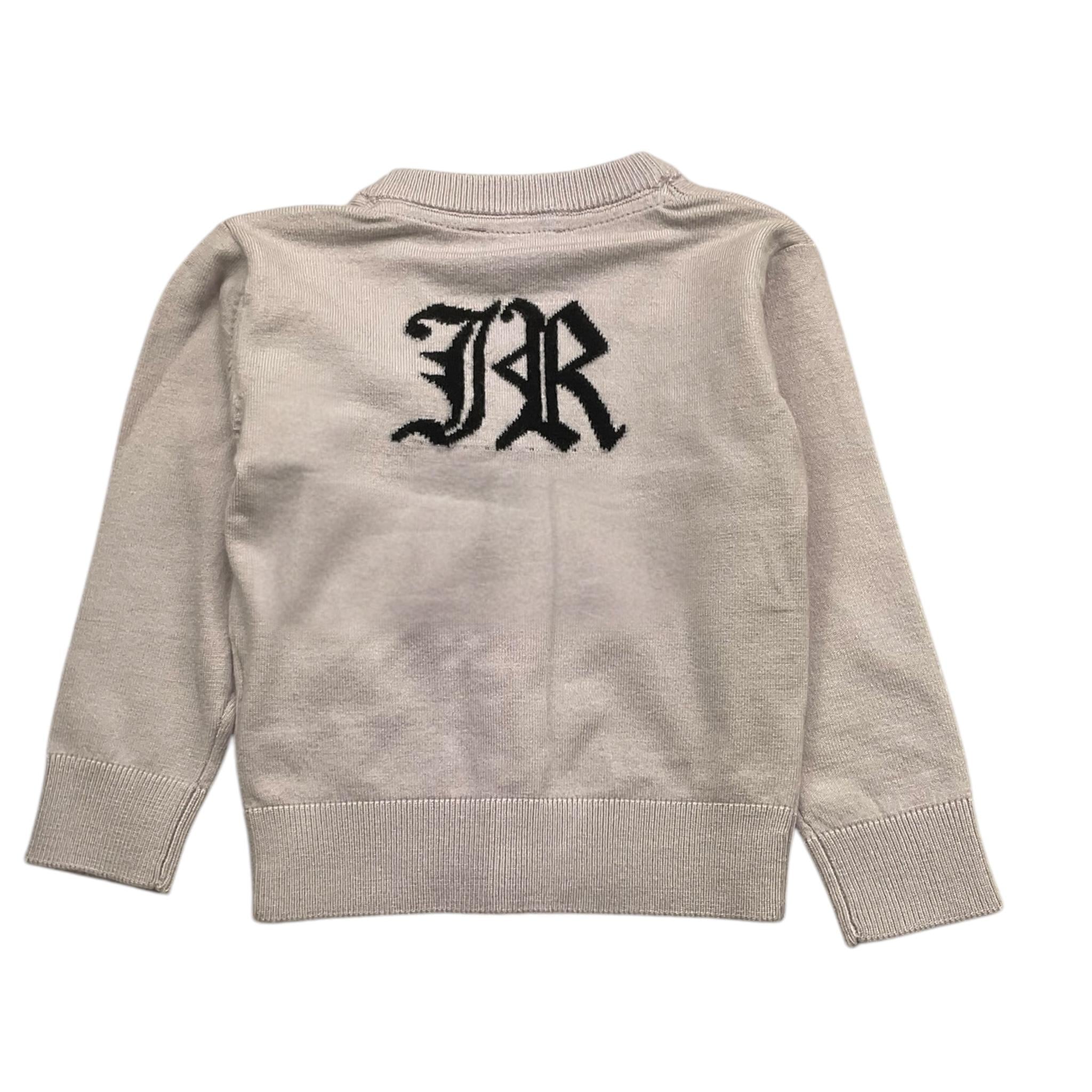 JOHN RICHMOND cardigan tinta unita con stampa Fango per Neonata RIA25023CD FANGO JOHN RICHMOND