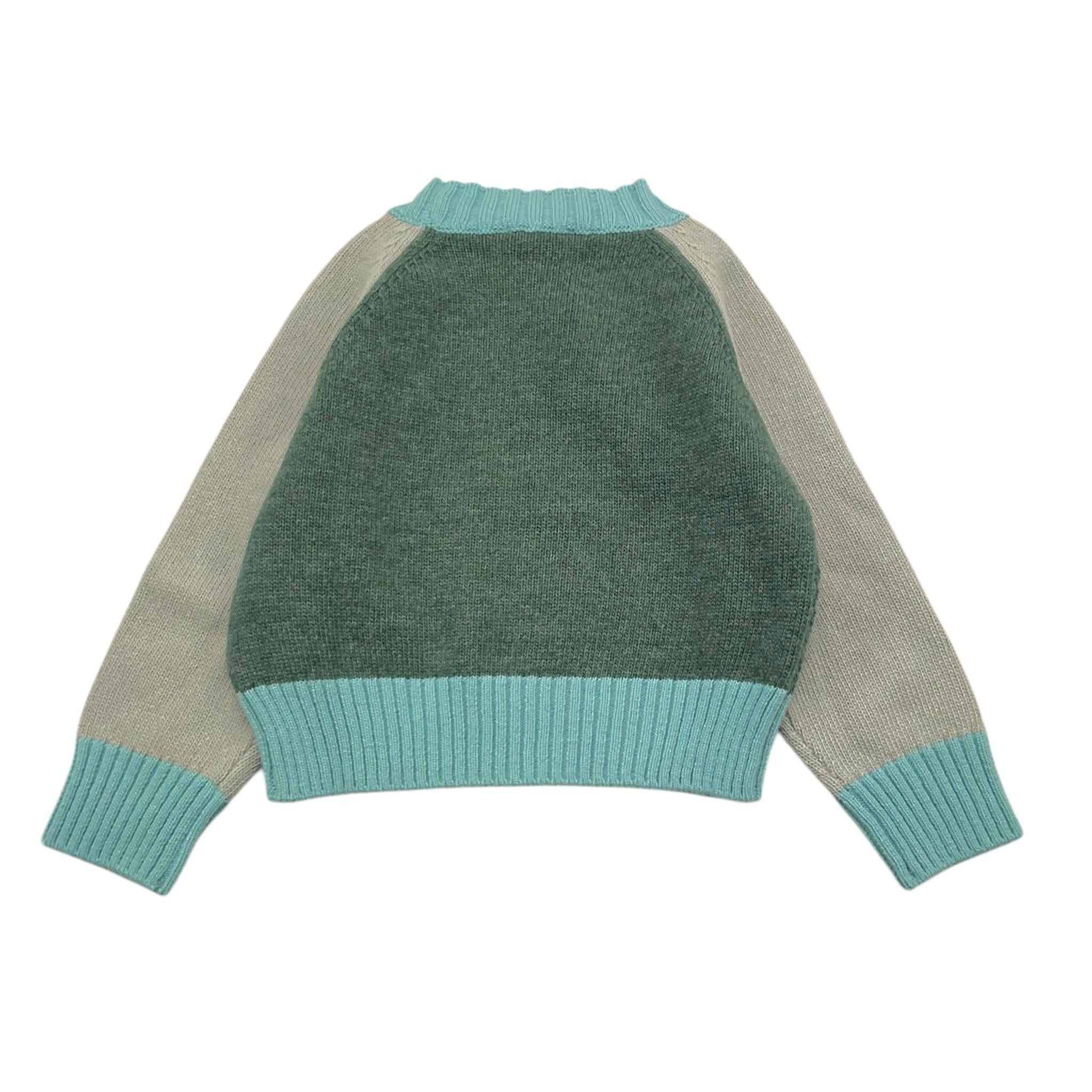 IL GUFO maglia tricolore girocollo Verde per Neonato A24MA453EM220N VERDE IL GUFO