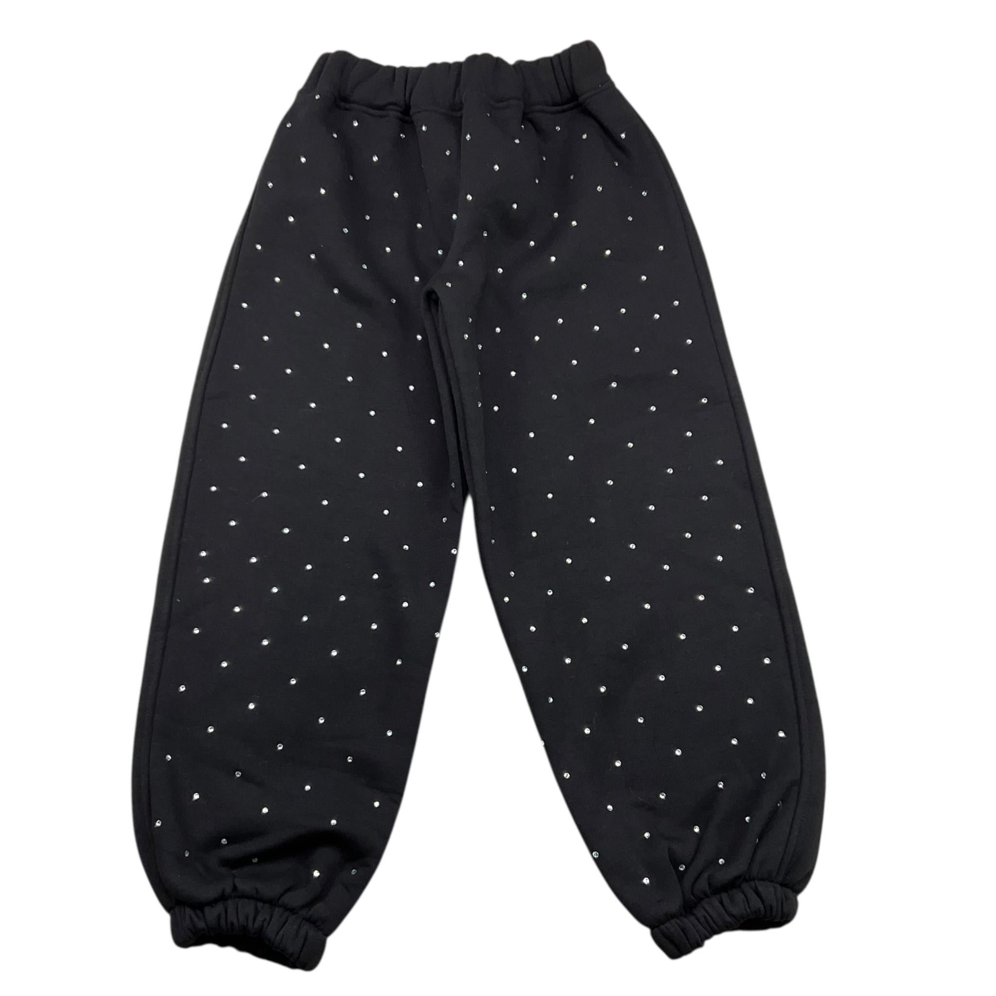 MARIUCCIA pantalone tuta tinta unita con brillantini Nero per Bambina MBW23P226 NERO MARIUCCIA