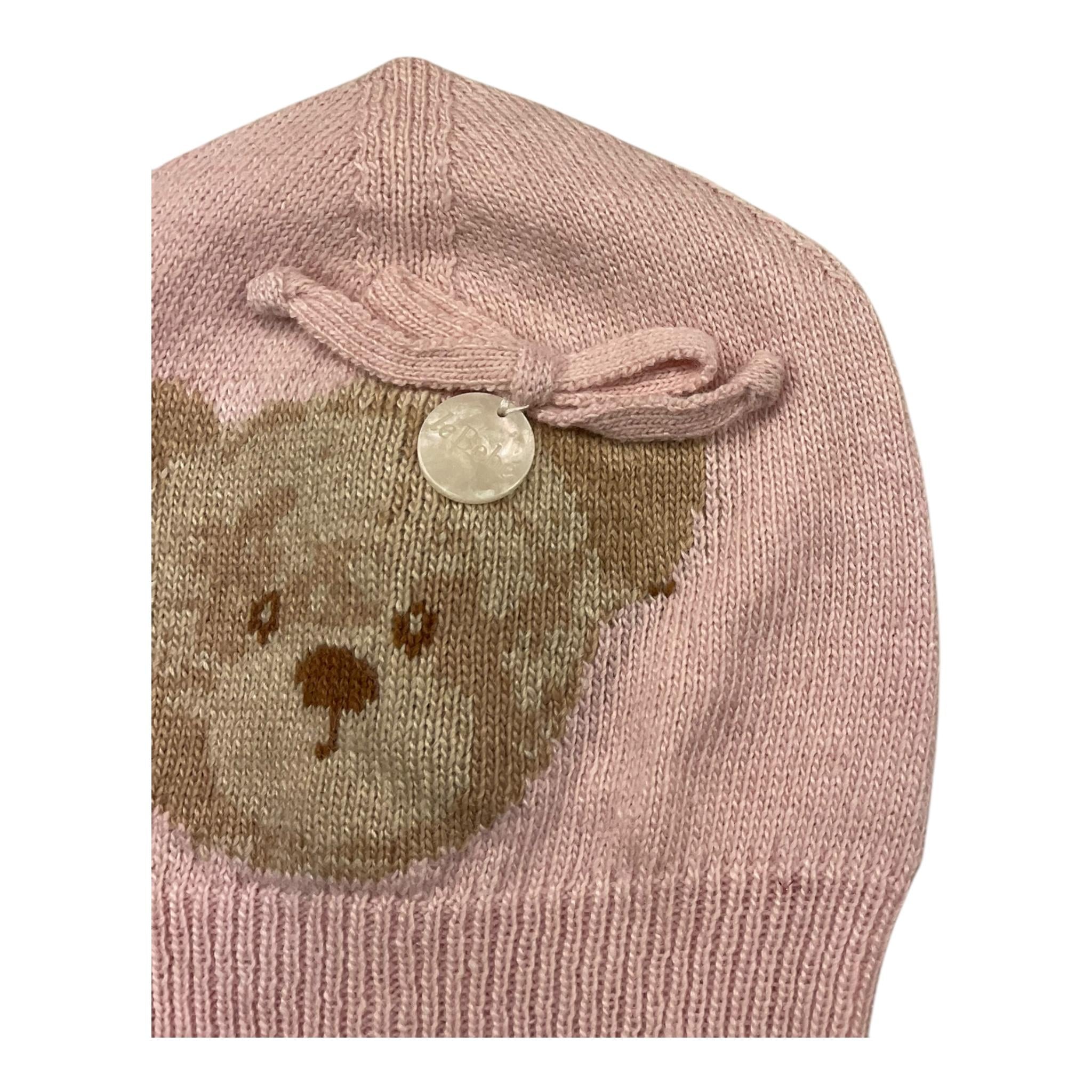 LE BEBE' cappello tinta unita con orso Rosa per Neonata LBG5979 ROSA LE BEBE'