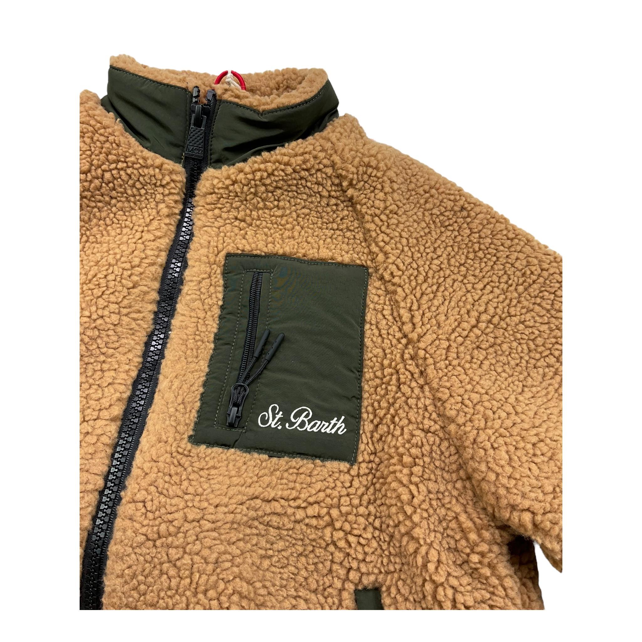 SAINT BARTH giubbino tinta unita con zip e contrasti Cammello per Bambino KEYSTONEX CAMMELLO SAINT BARTH