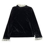 shirt in velluto tinta unita cn profili in contrasto PFTS001 NERO PHILOSOPHY