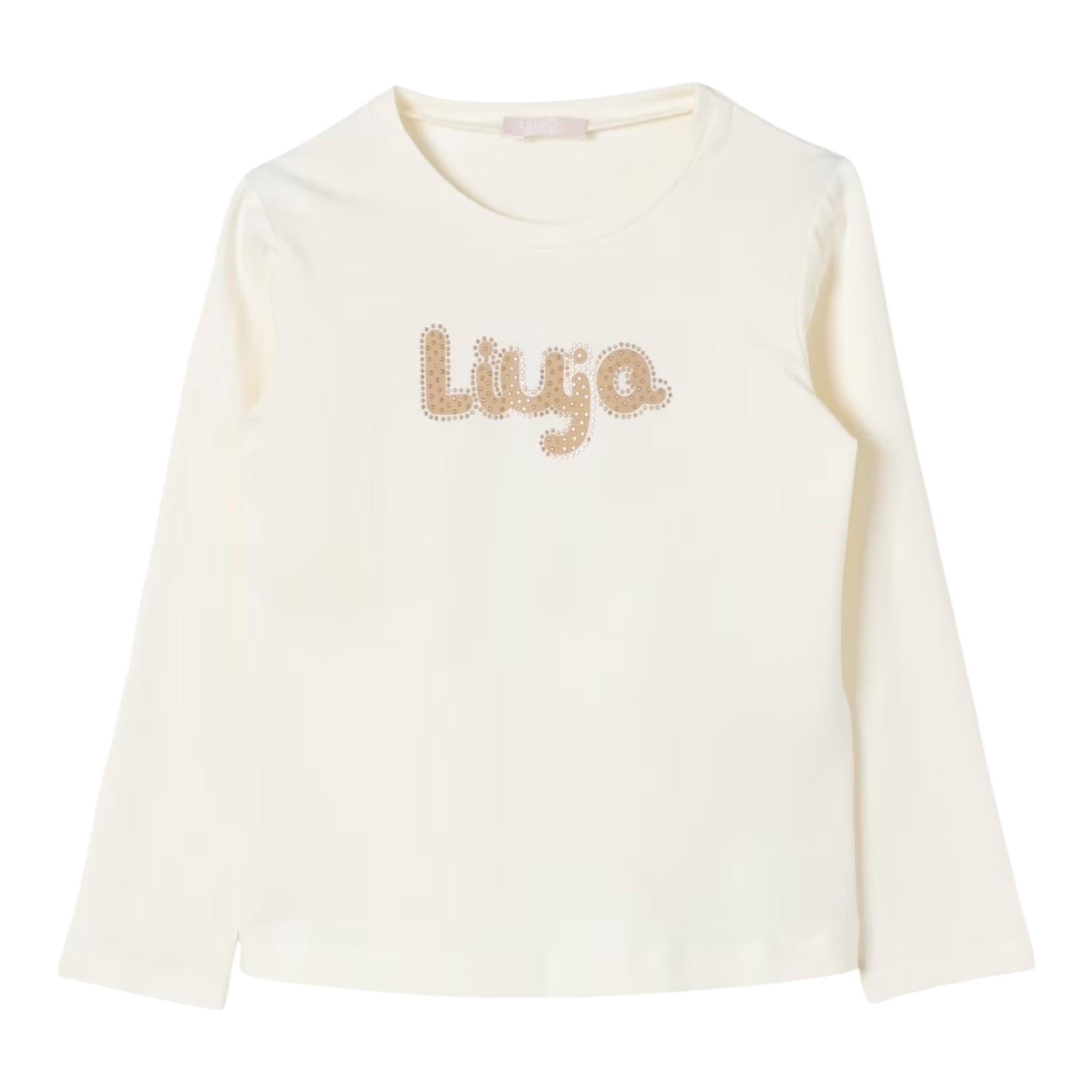 DIXIE shirt girocollo tinta unita con stampa logo Panna per Bambina KF40699XX PANNA DIXIE