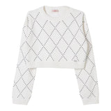 LIU JO maglia girocollo tinta unita cn brillantini Bianco per Bambina GF4137XX BIANCO LIU JO