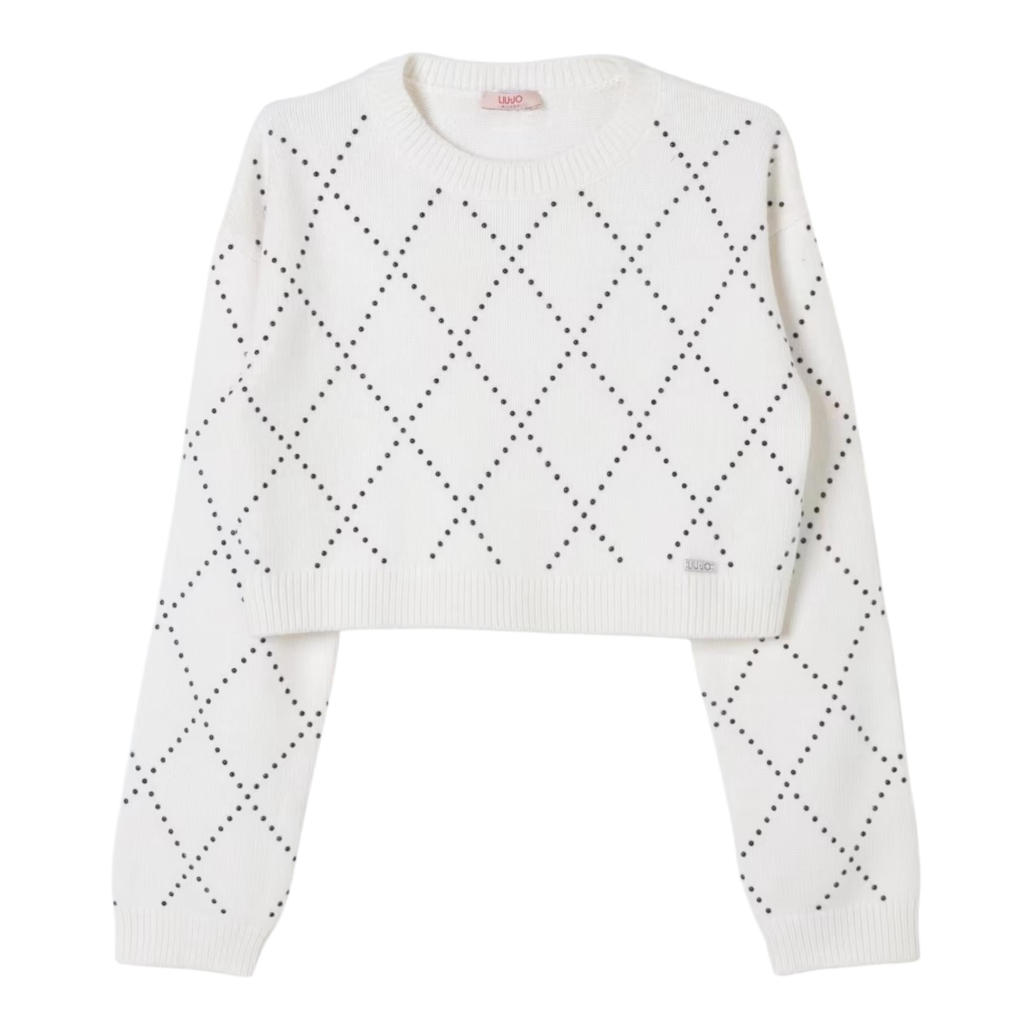 LIU JO maglia girocollo tinta unita cn brillantini Bianco per Bambina GF4137XX BIANCO LIU JO