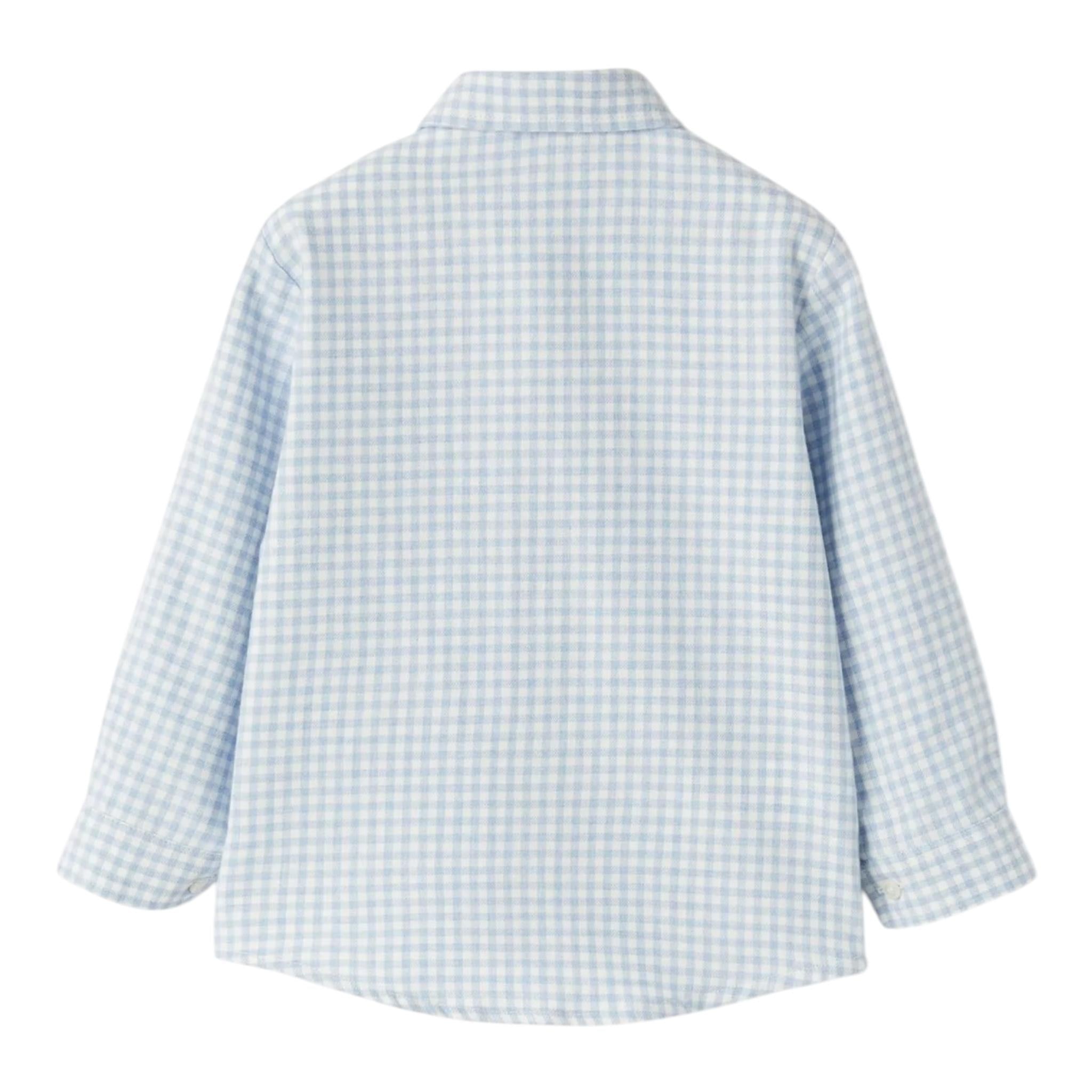 IL GUFO camicia tinta unita con fantasia a quadri Azzurro per Neonato A24CL116C3143 AZZURRO IL GUFO