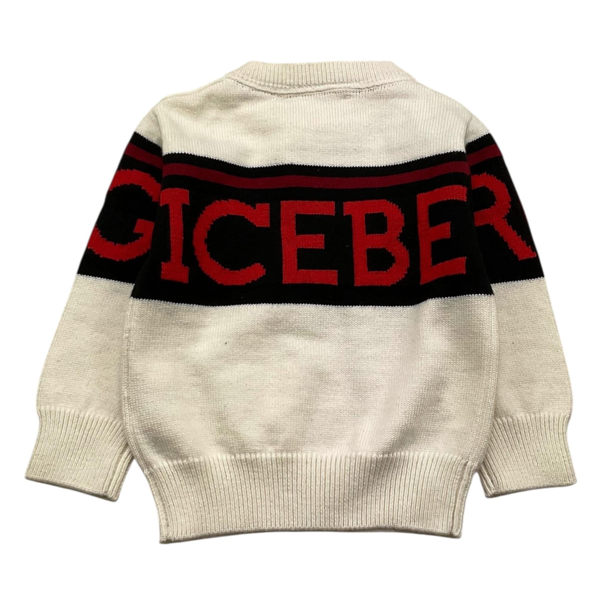 ICEBERG maglia girocollo tinta unita con stampa Panna per Neonato MGICE5315BNX PANNA ICEBERG