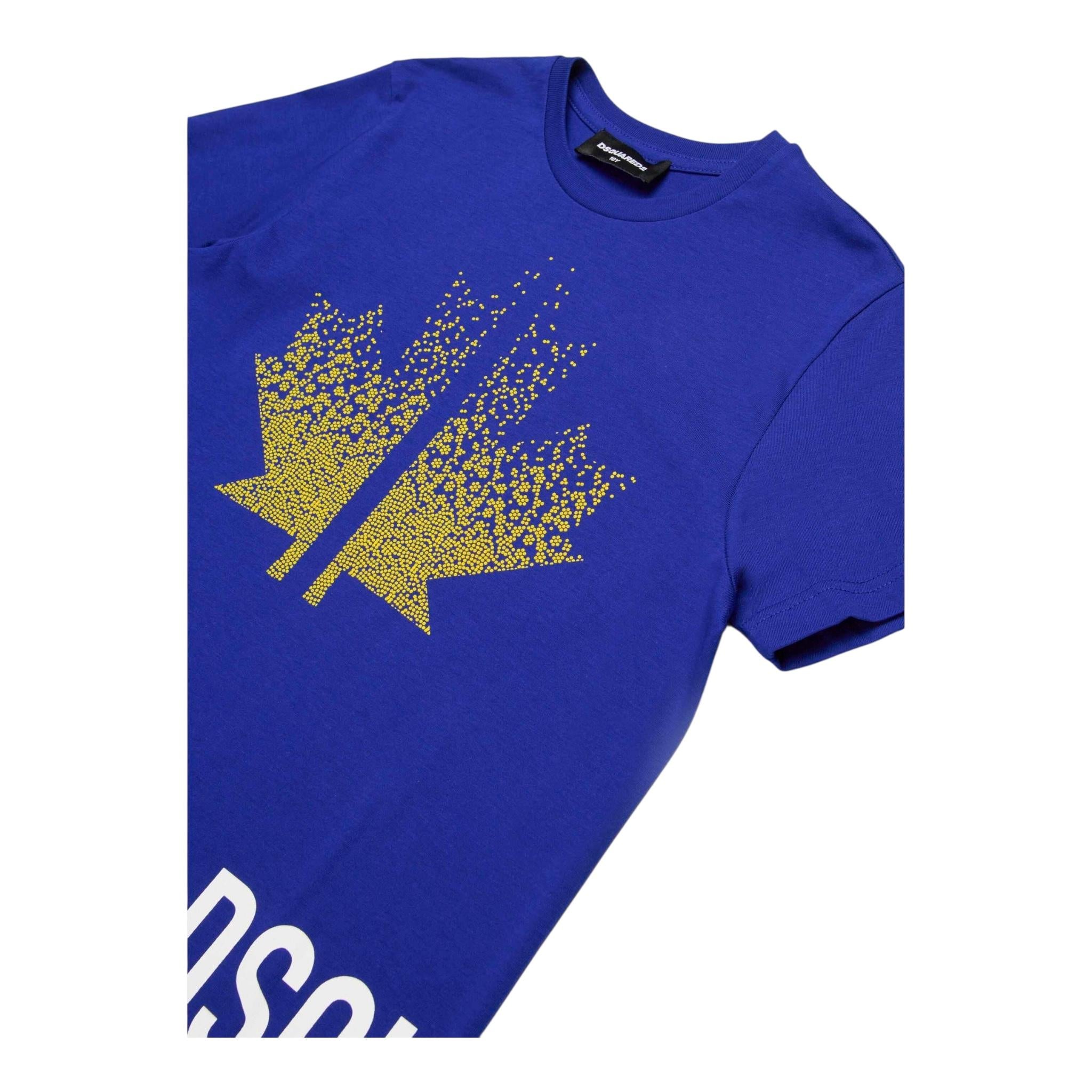 DSQUARED2 t-shirts girocollo tinta unita con stampa in contrasto Blu per Bambino DQ2537XX BLU DSQUARED2