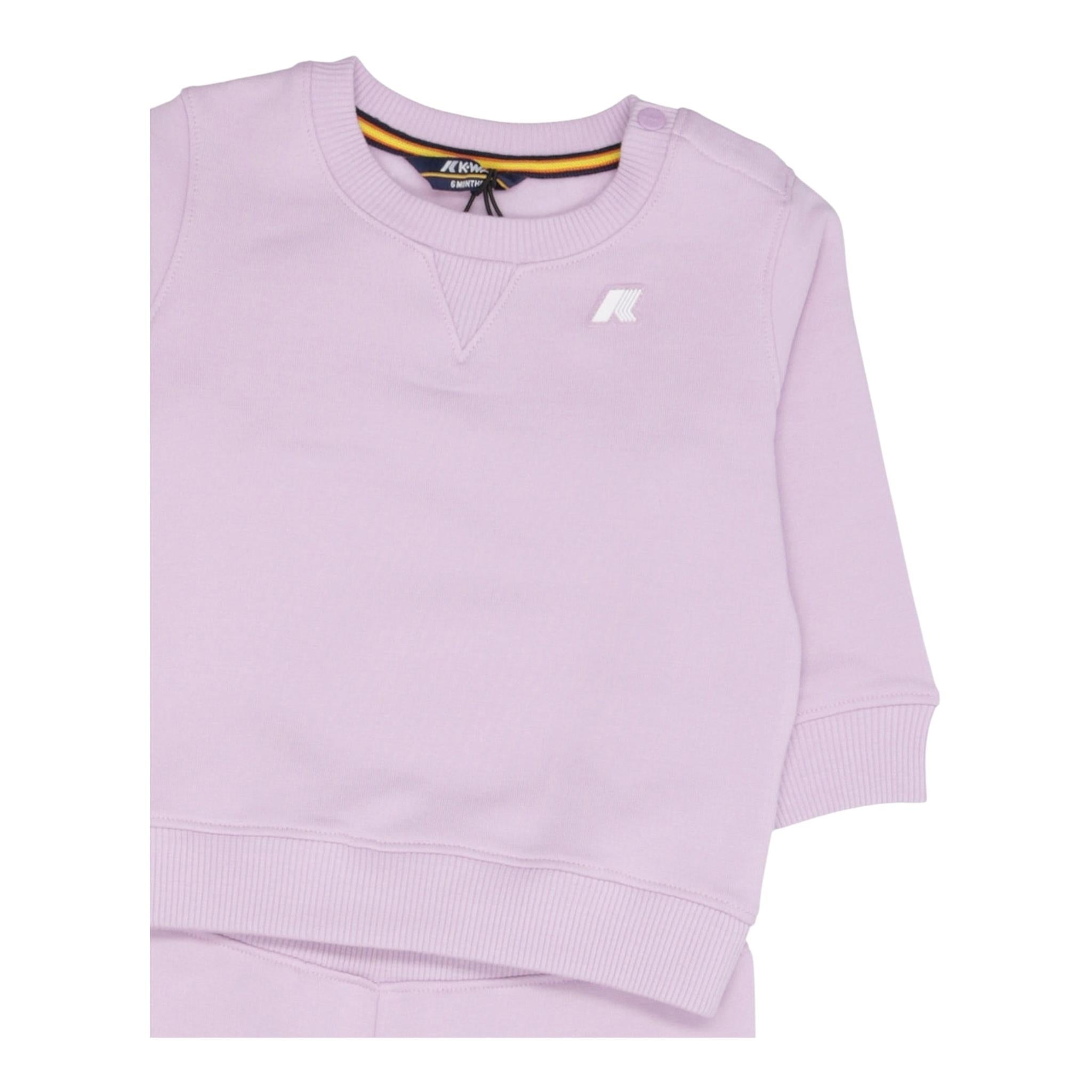 K-WAY completo 2 pezzi felpa-pantalone tinta unita Lilla per Neonata K41384W LILLA K-WAY